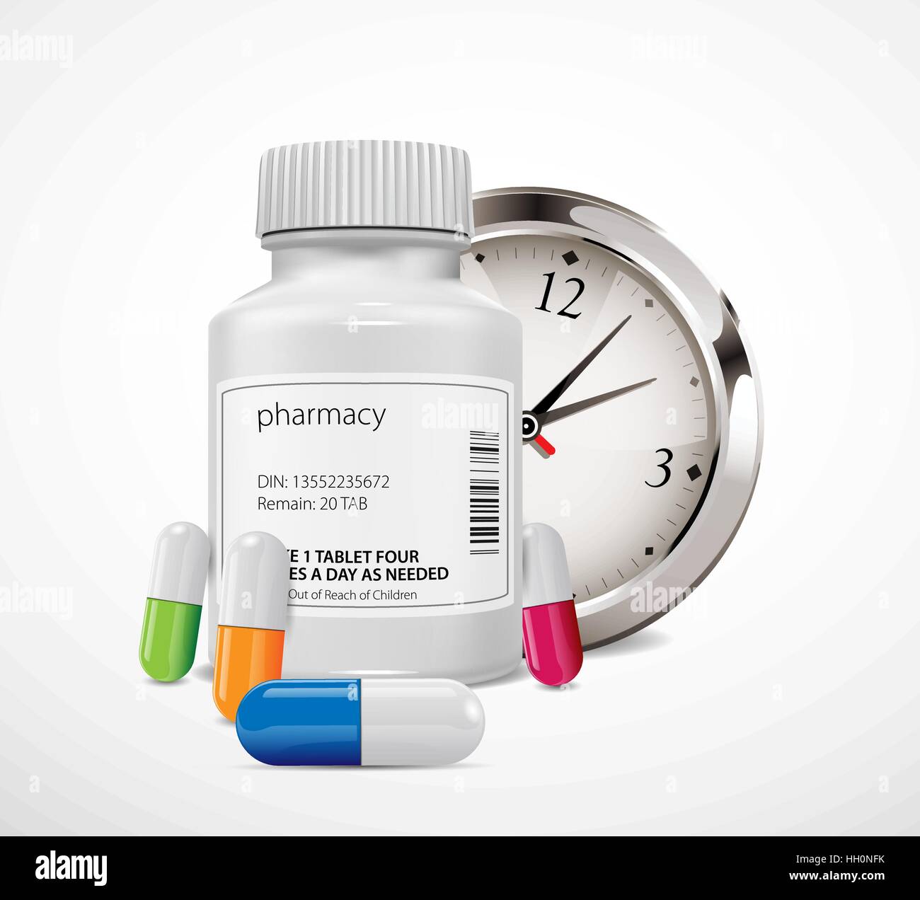-Temps comprimés en pharmacie et en médecine concept Illustration de Vecteur