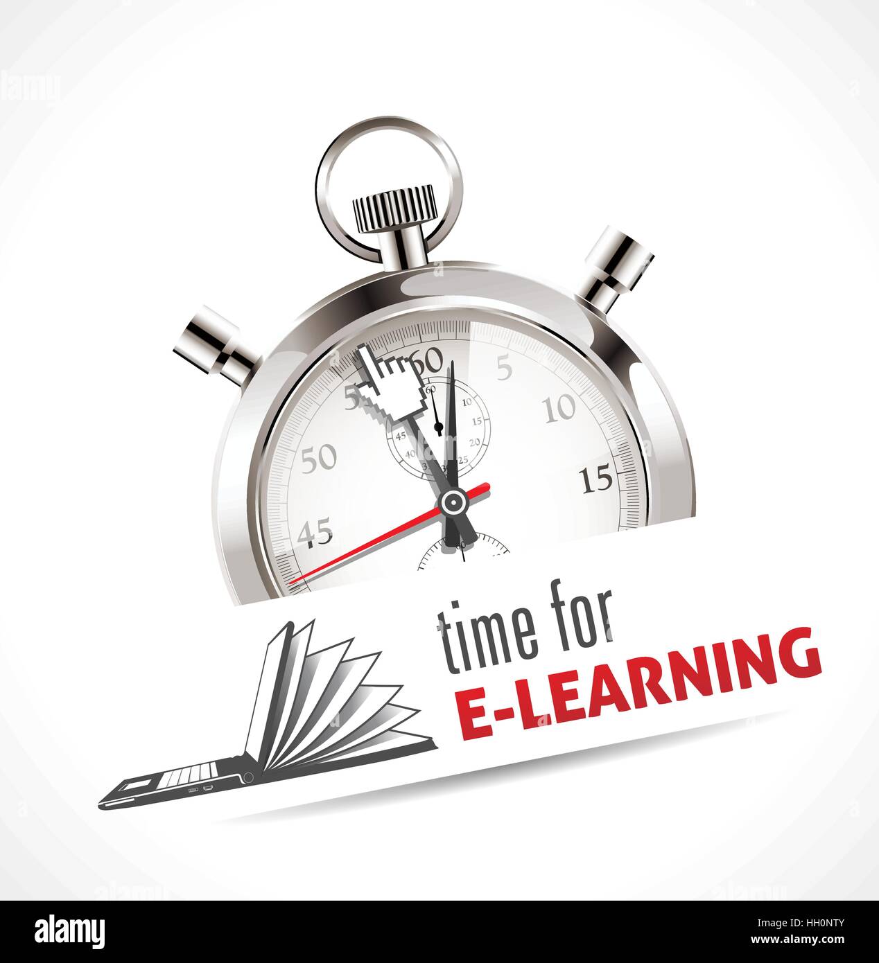 Chronomètre - le temps d'e-learning Illustration de Vecteur