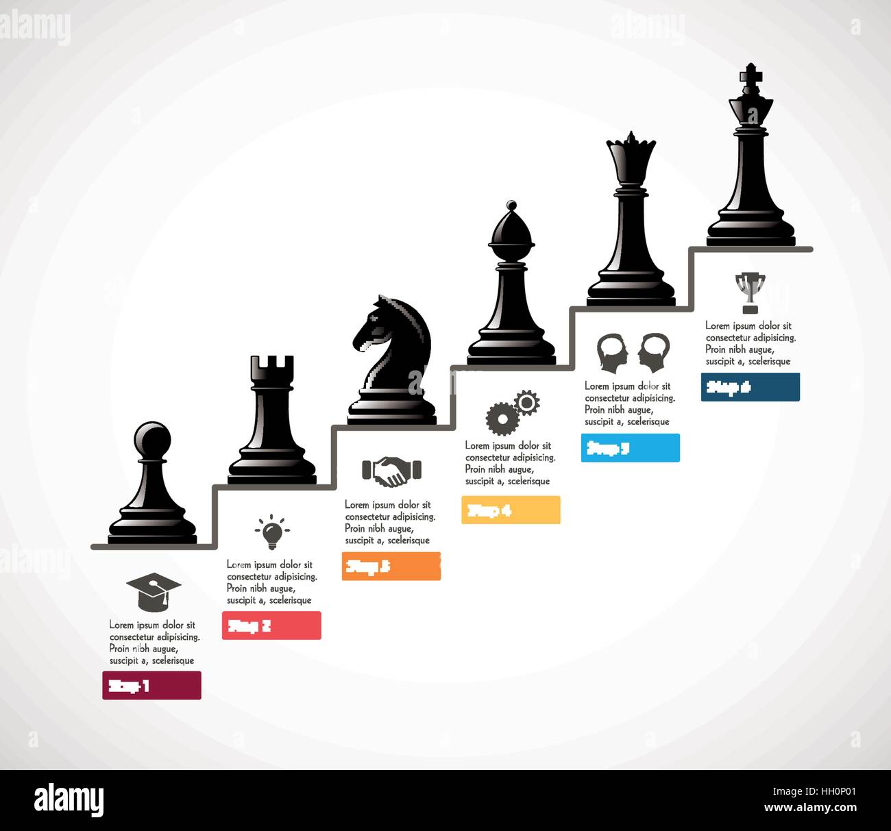 Chess - concept stratégie de croissance. Illustration de Vecteur