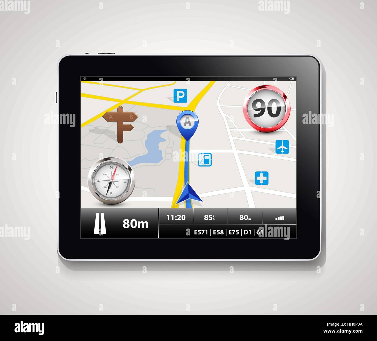 Tablet - système de navigation Illustration de Vecteur