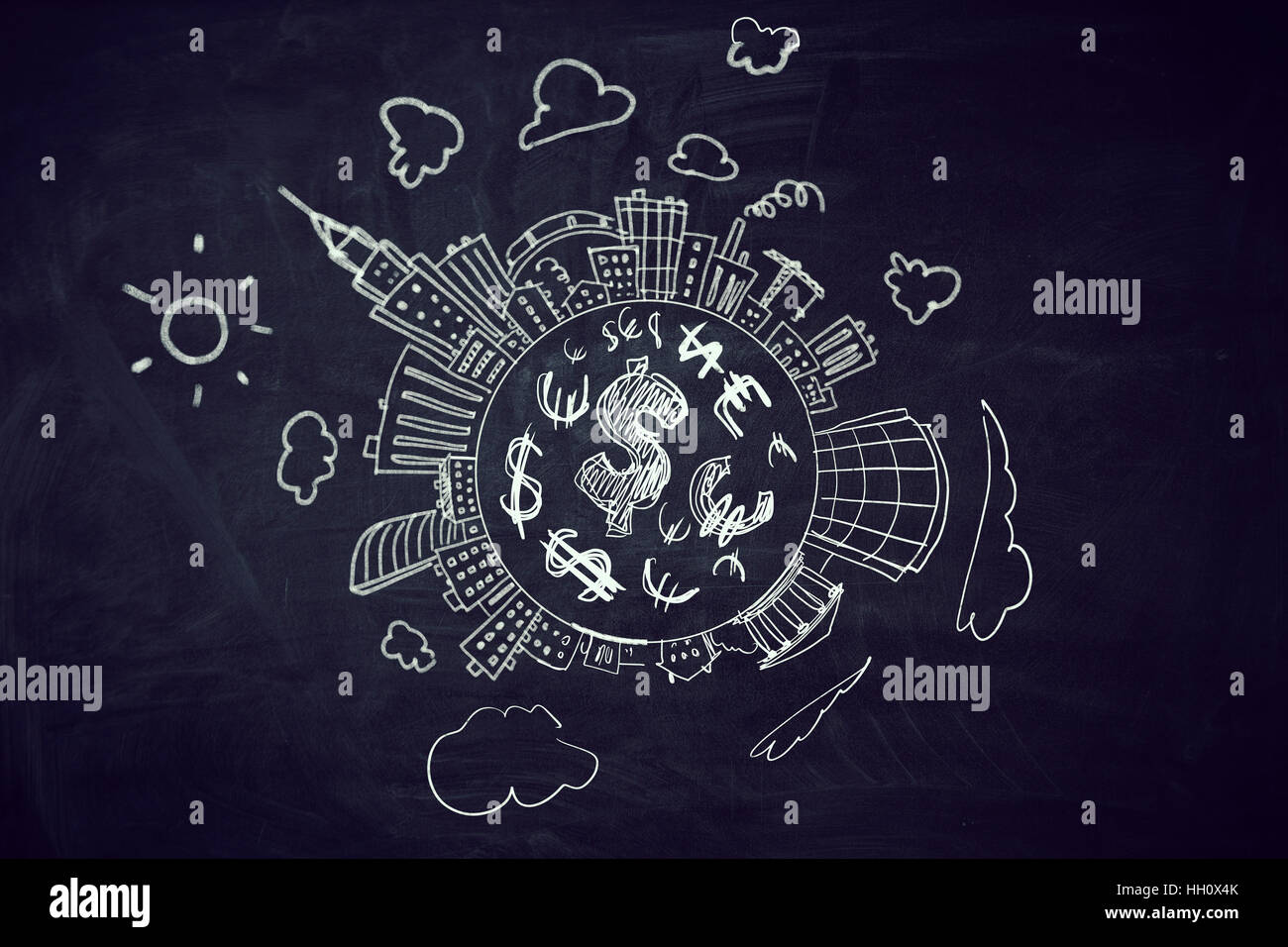 Icône Dollar comme concept de richesse au milieu de la ville appelée ot travel concept Banque D'Images