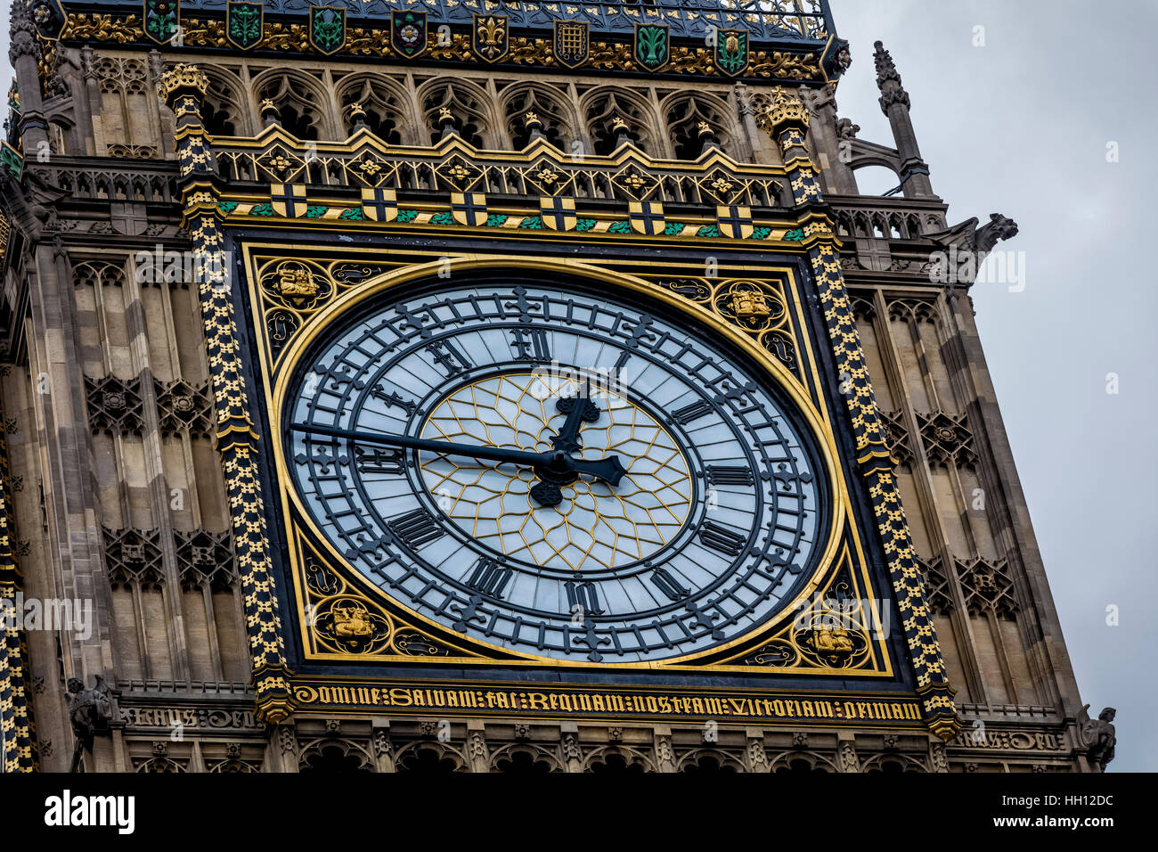 Détail de l'horloge l'horloge de la tour de la reine Elizabeth II à Westminster, connu sous le nom de Big Ben Banque D'Images