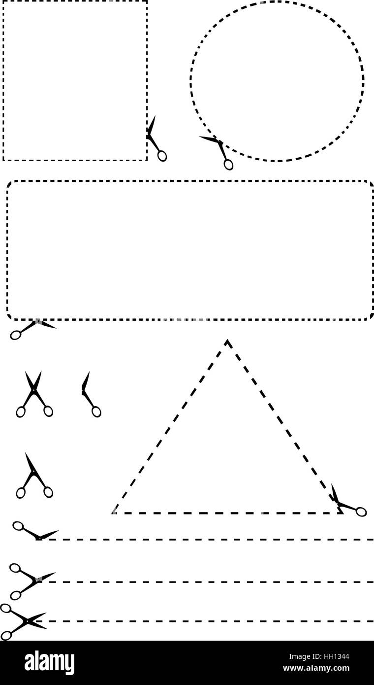 Illustration des lignes de coupe isolated Illustration de Vecteur