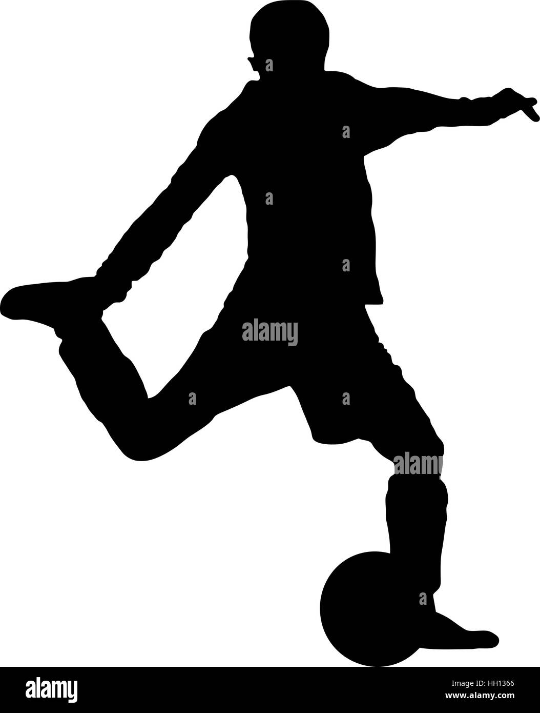 Silhouette d'un joueur de football Illustration de Vecteur