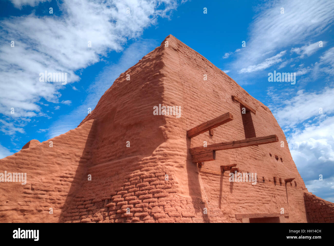Ruines de la mission Nuestra Señora de Los Angeles de Porciuncula de los Pecos, 17e siècle, le parc historique national de Pecos, Pecos, New Mexico, USA Banque D'Images