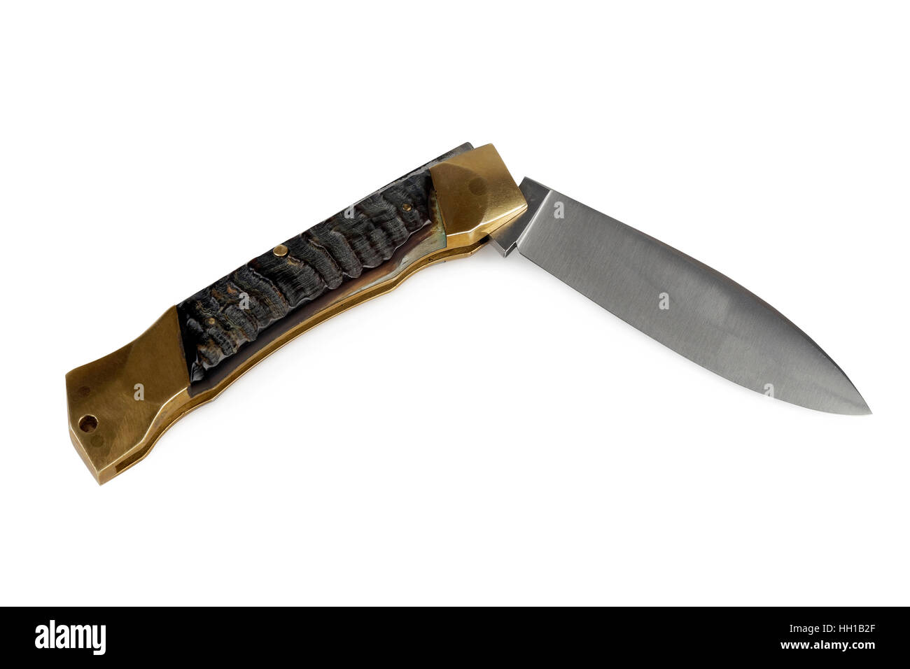 Couteau pliant vintage isolé sur fond blanc Banque D'Images
