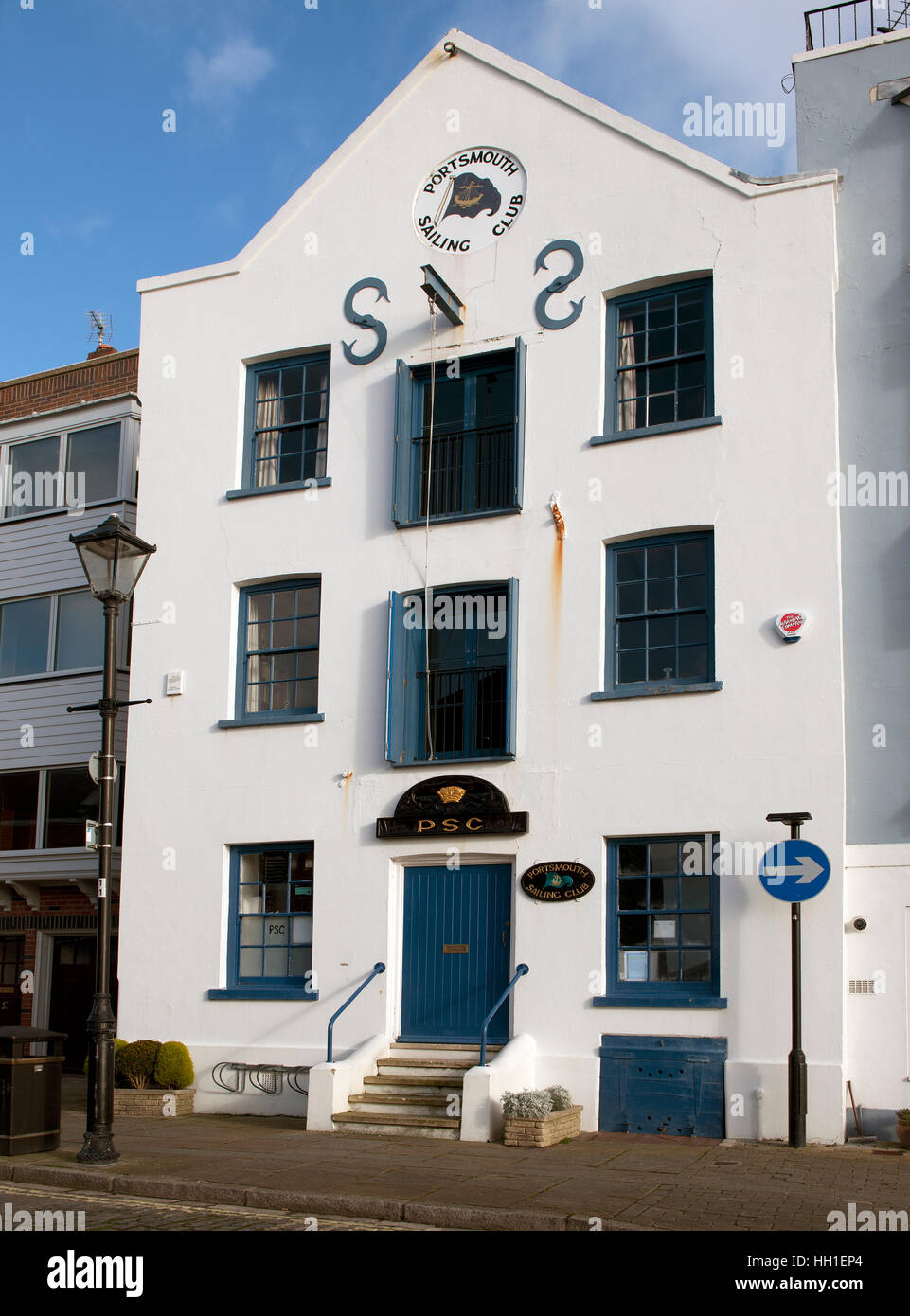 L'ancien Consulat, 21 Baignoire Square, House, Portsmouth, accueil du Club de voile de Portsmouth, Hampshire, England, UK. Banque D'Images