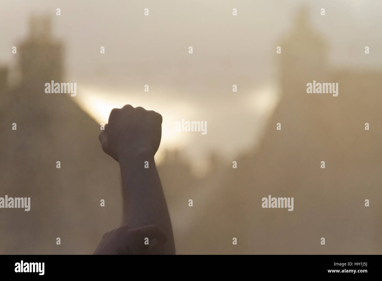 Un poing au-dessus de la mêlée, Ba Kirkwall Nouvelle Année jeu Ba Banque D'Images