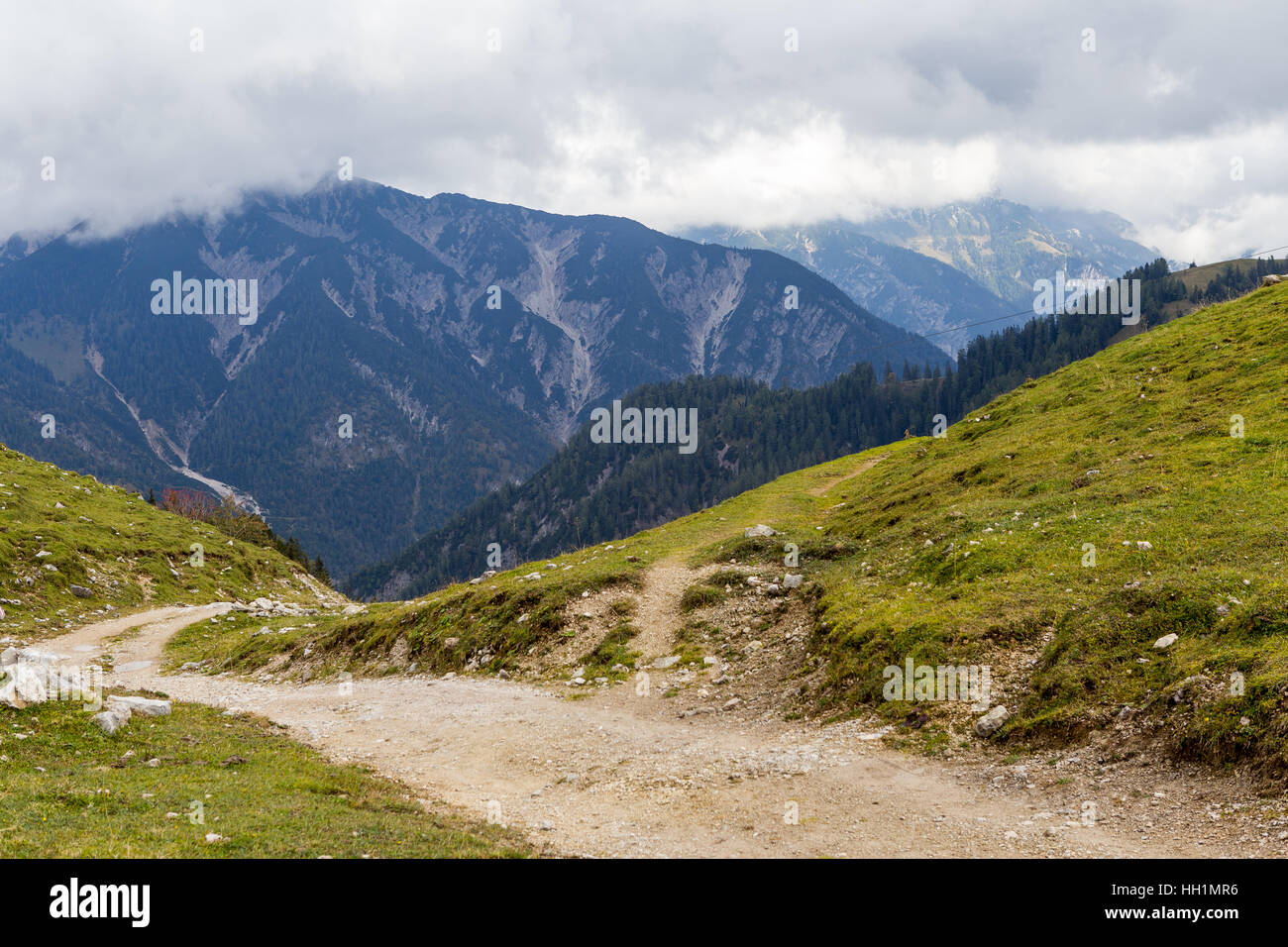 Eng Plumsjoch et dans les montagnes du Karwendel Banque D'Images