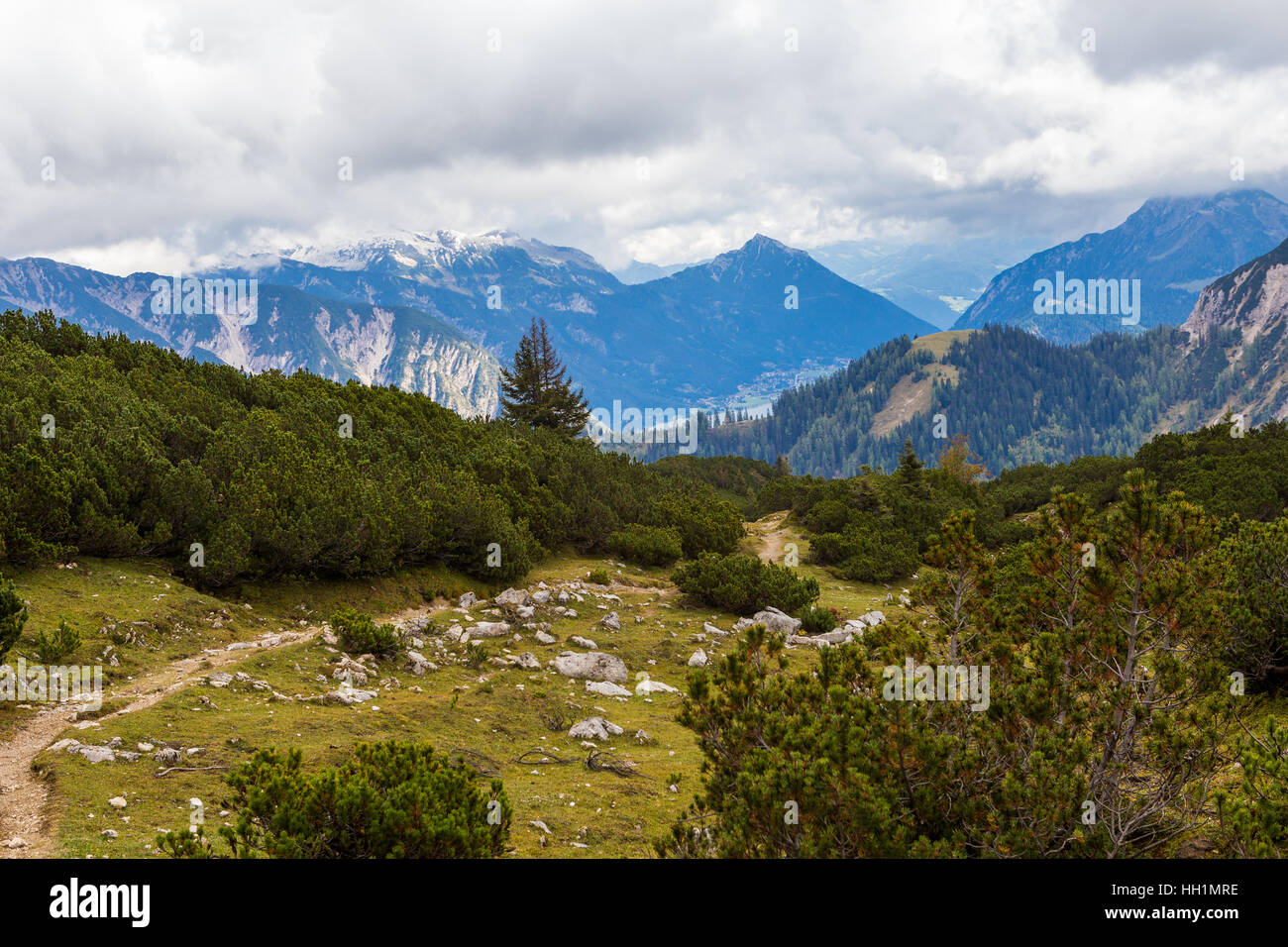 Eng Plumsjoch et dans les montagnes du Karwendel Banque D'Images