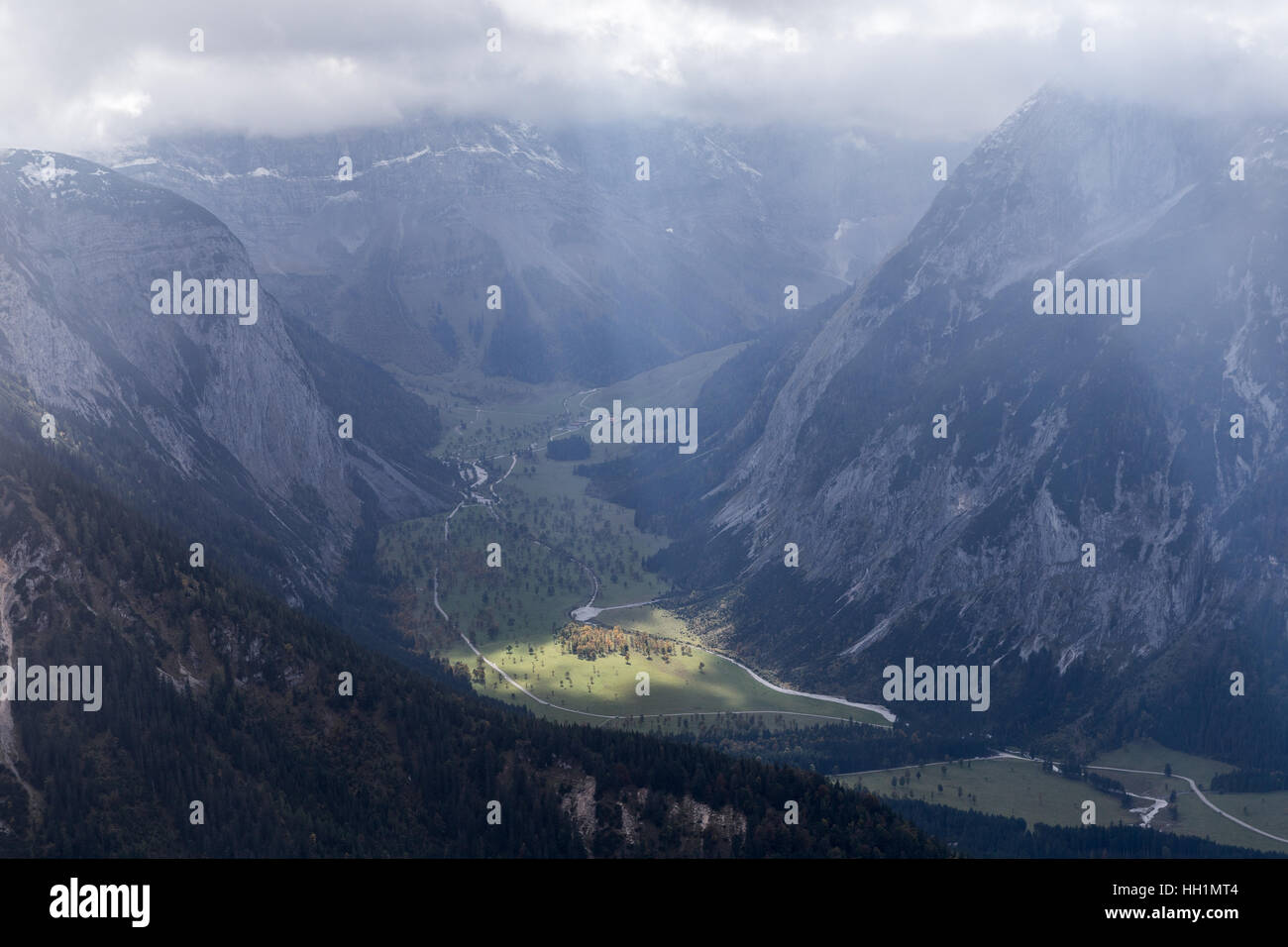 Eng Plumsjoch et dans les montagnes du Karwendel Banque D'Images