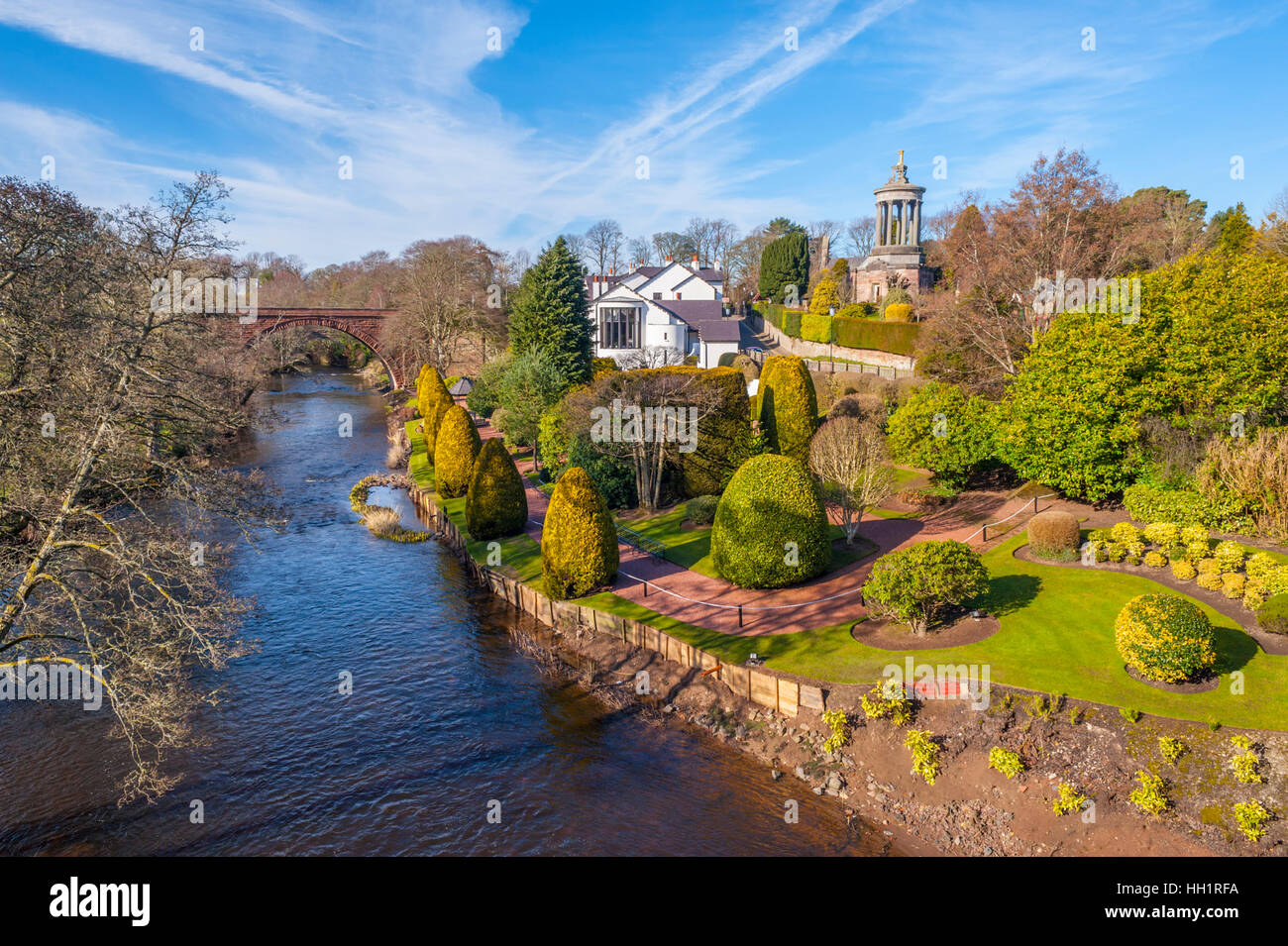 Les rives de la rivière doon à Alloway Ayrshire en Écosse Banque D'Images