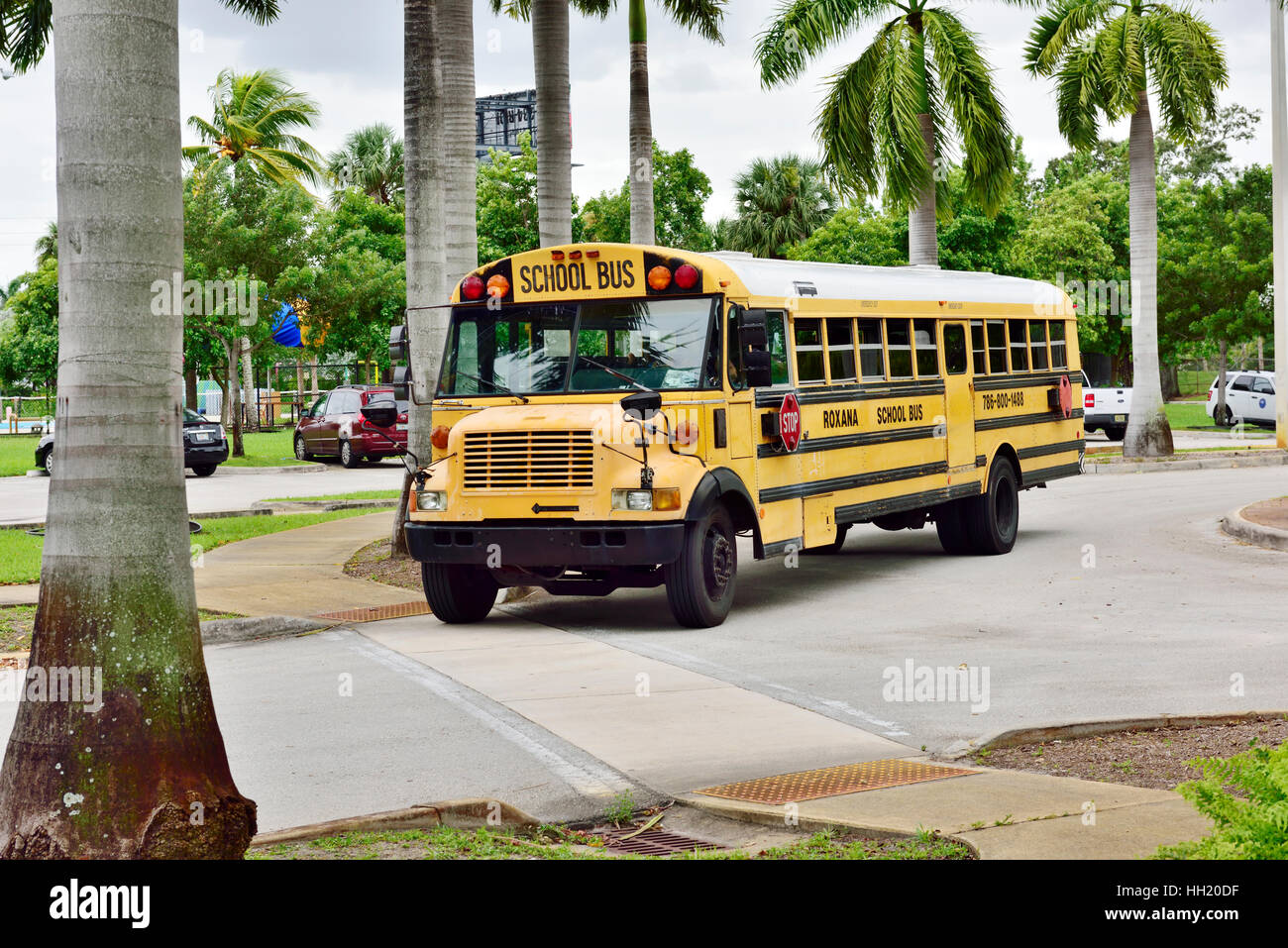 School bus, Miami, Floride, USA Banque D'Images