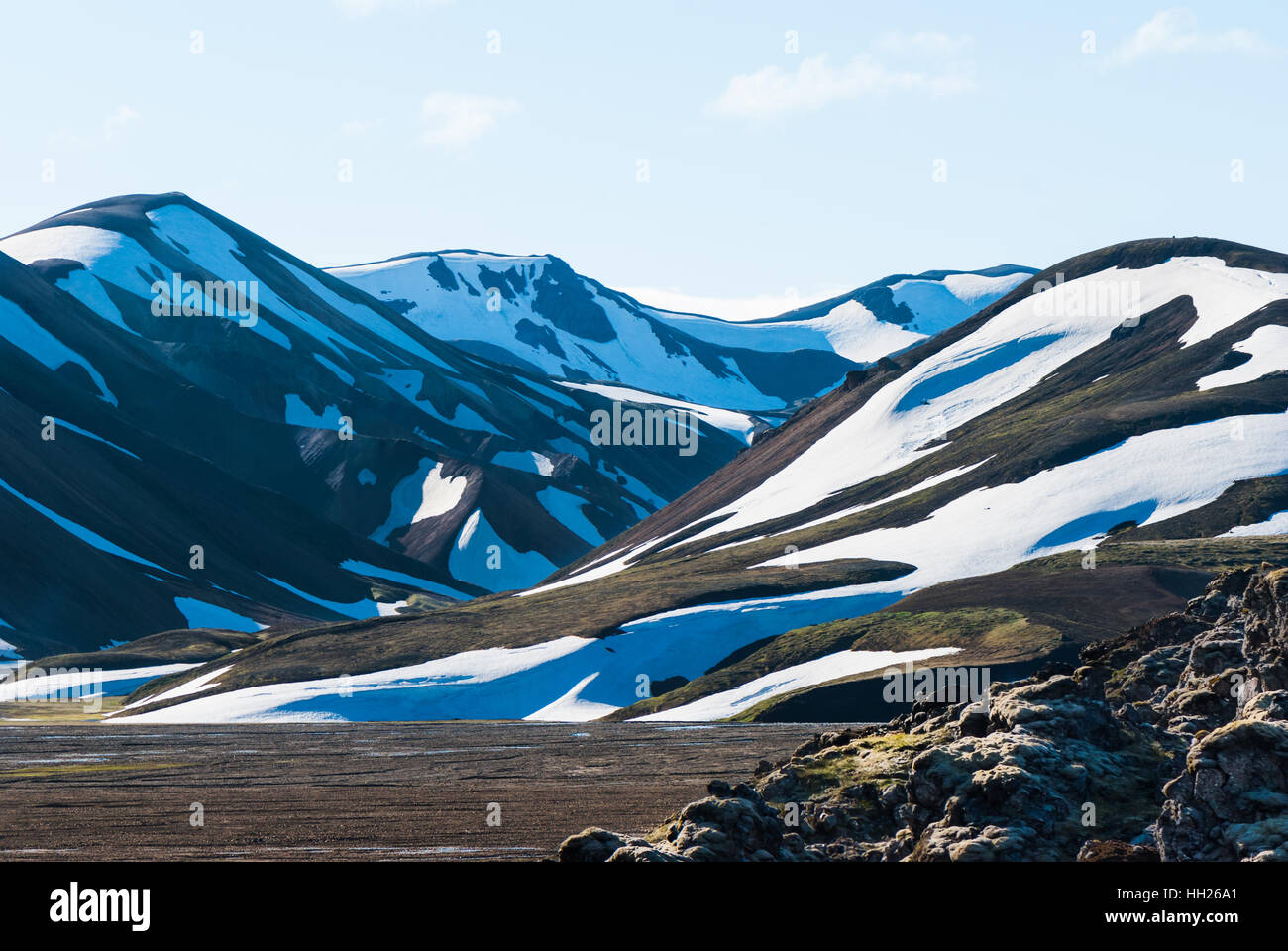 Landmannalaugar est un endroit dans la réserve naturelle de Fjallabak dans les hautes terres d'Islande Banque D'Images