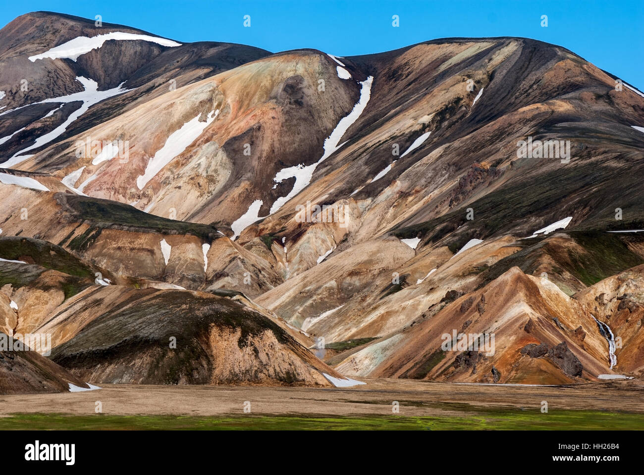 Landmannalaugar est un endroit dans la réserve naturelle de Fjallabak dans les hautes terres d'Islande. Banque D'Images