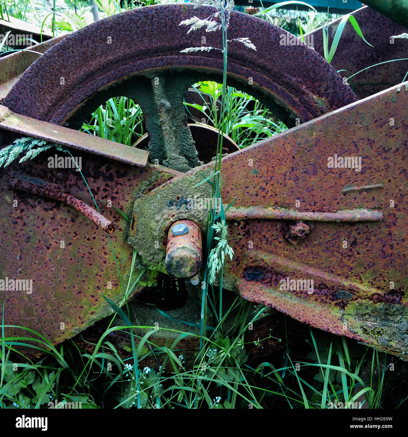 Old rusty train part à decay Banque D'Images