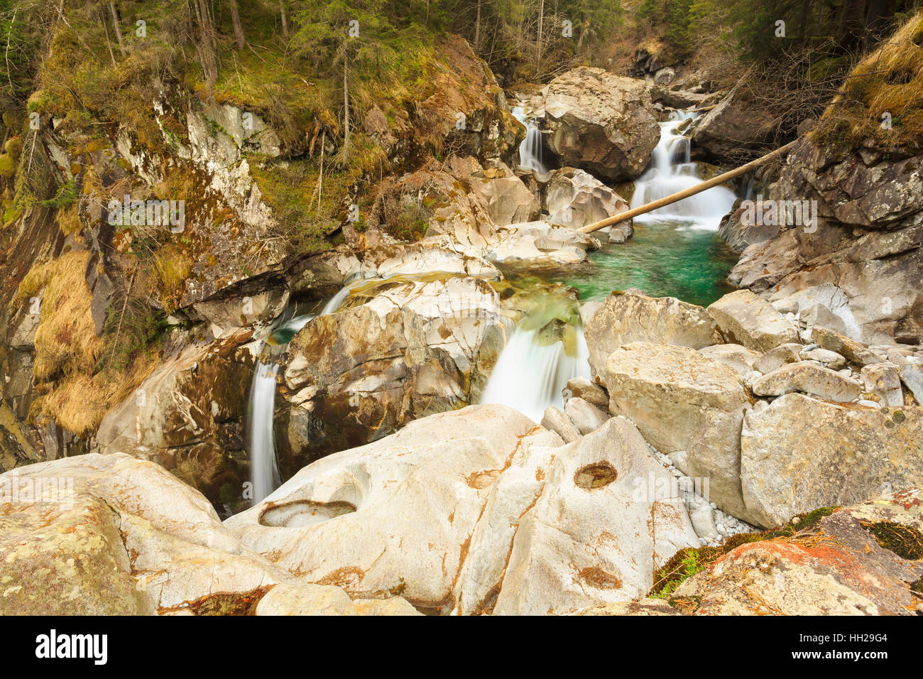 La vallée de la rivière Sarca, Genova, Italie, parc naturel Adamello-Brenta Banque D'Images