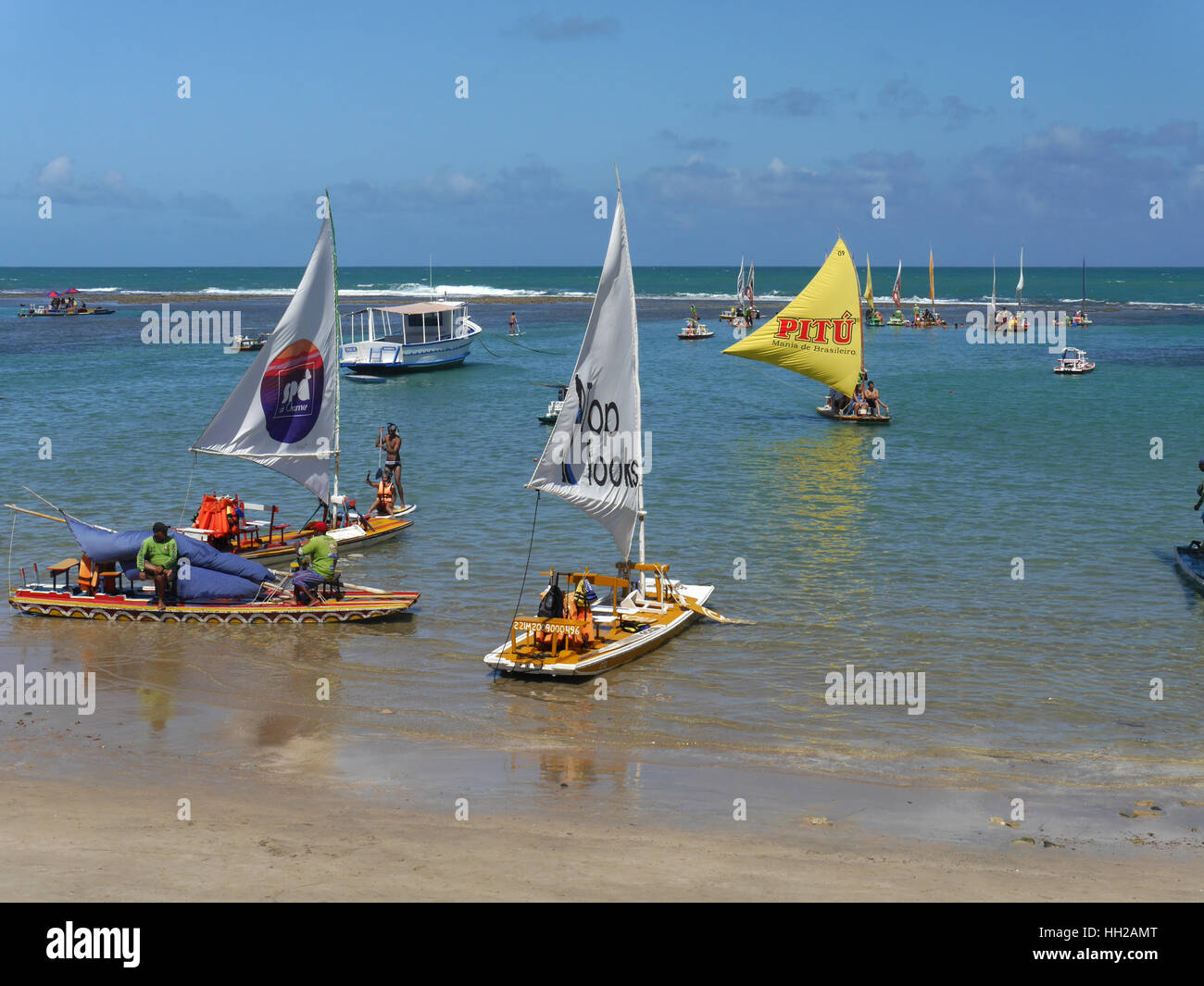 Jangadas échoué à Porto de Galinhas Banque D'Images