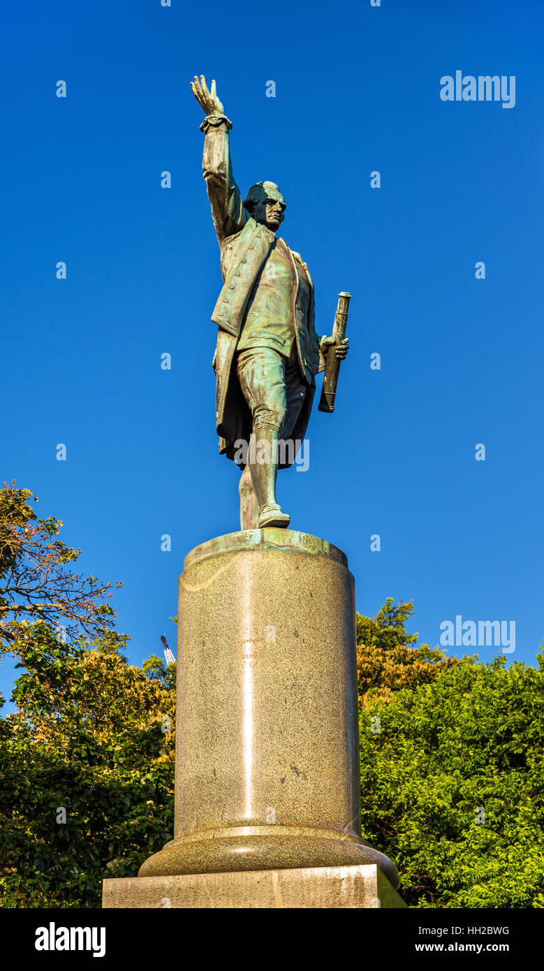 Statue du capitaine Cook dans Hyde park - Sydney Banque D'Images