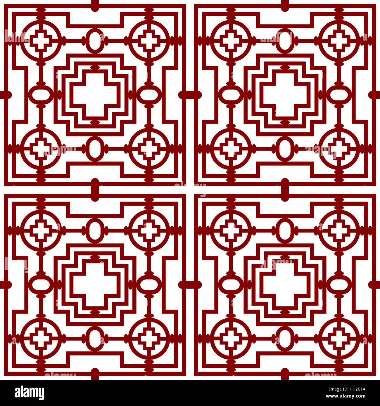 Modèle pour fenêtre, porte d'Orient, l'écran de partition du diviseur - modifiable sans fond écran vecteur tile Illustration de Vecteur