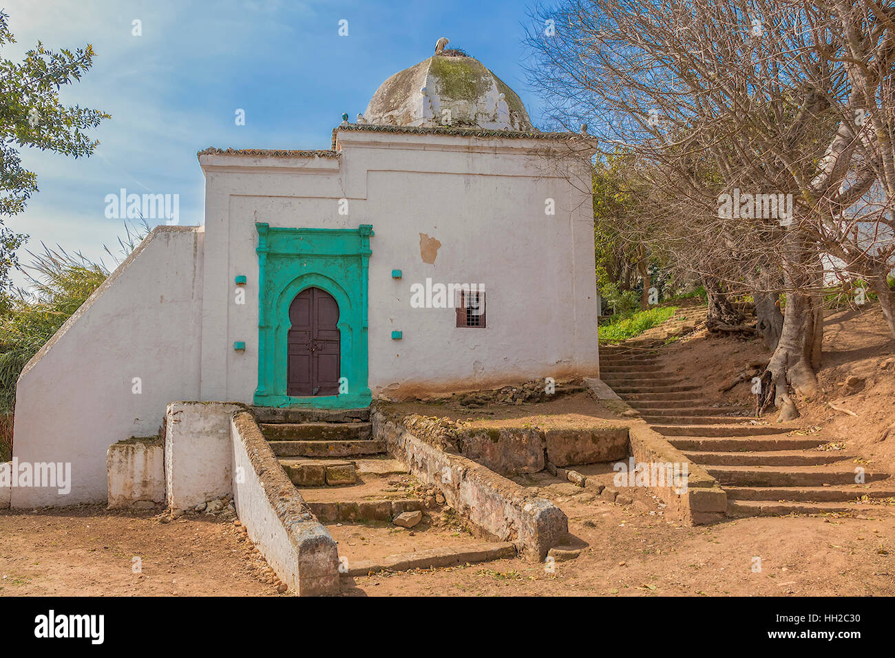 La mosquée ancienne forteresse Entrée Chellah Rabat Maroc Banque D'Images