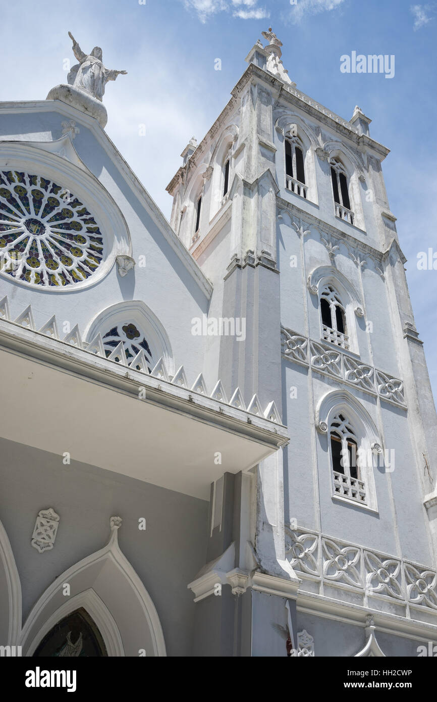 Façade de la cathédrale de détails gros plan à Colon au Panama Banque D'Images