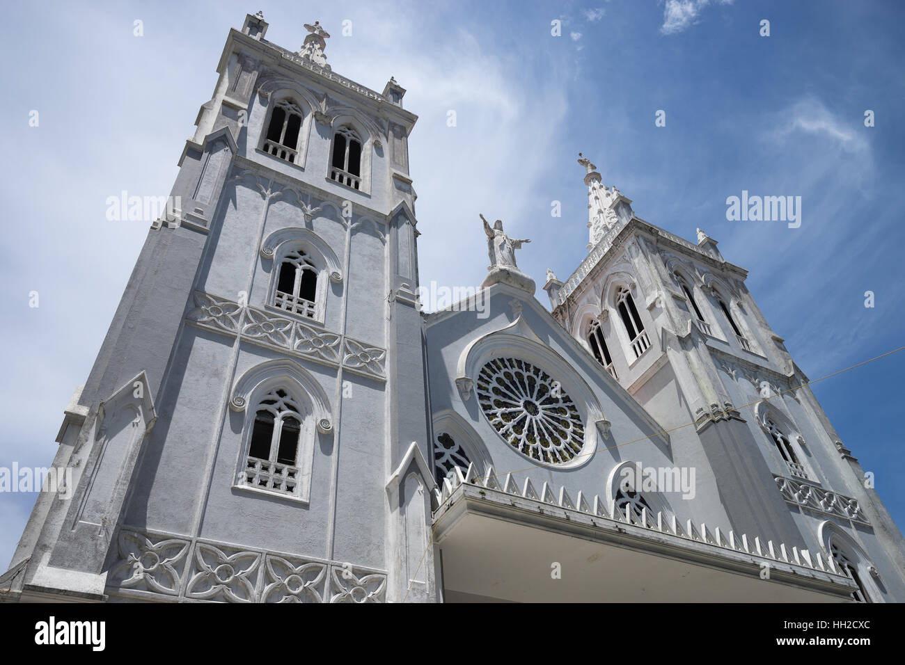 Façade de la cathédrale de détails gros plan à Colon au Panama Banque D'Images