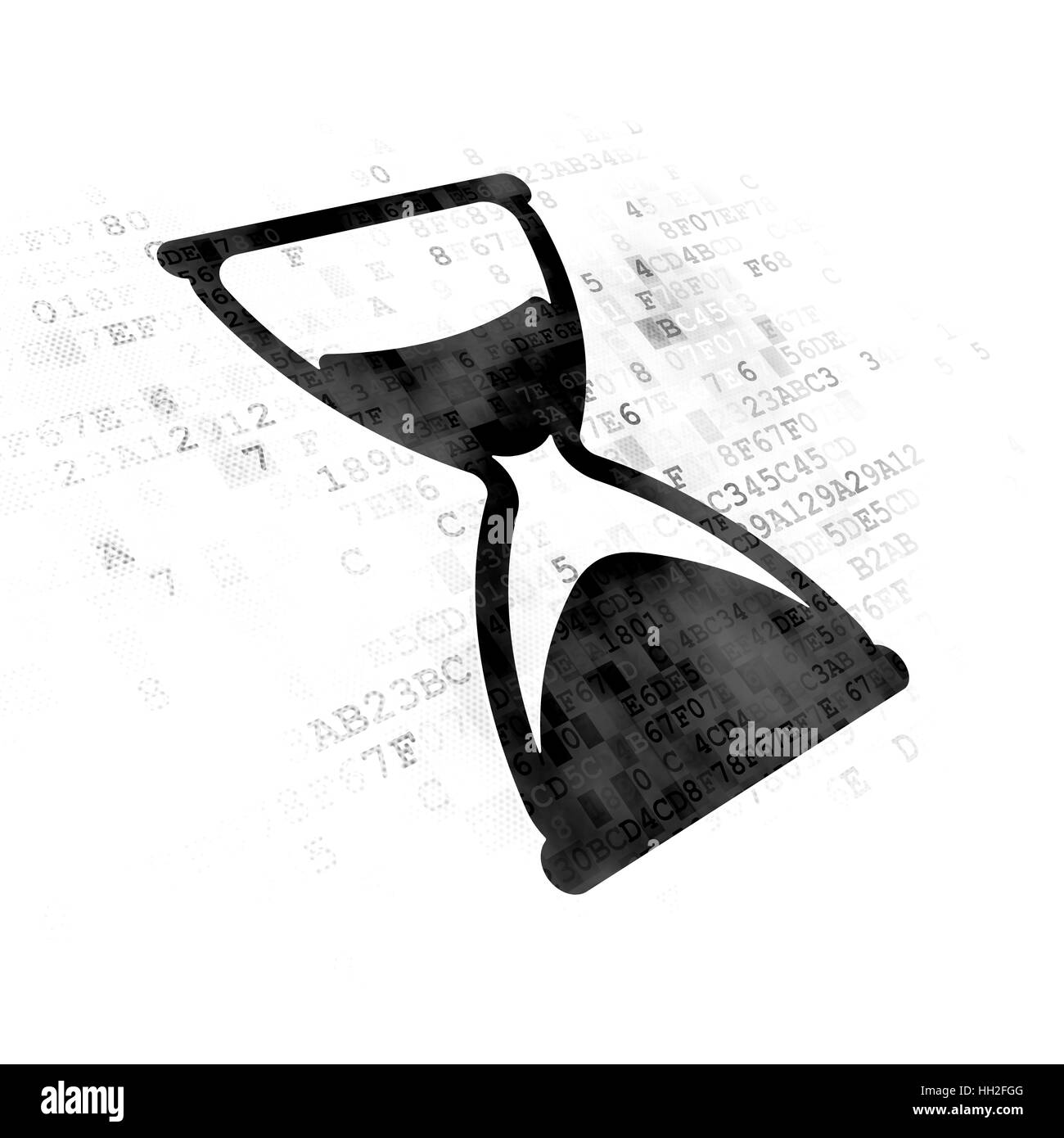 Concept : le temps sur Hourglass Digital background Banque D'Images