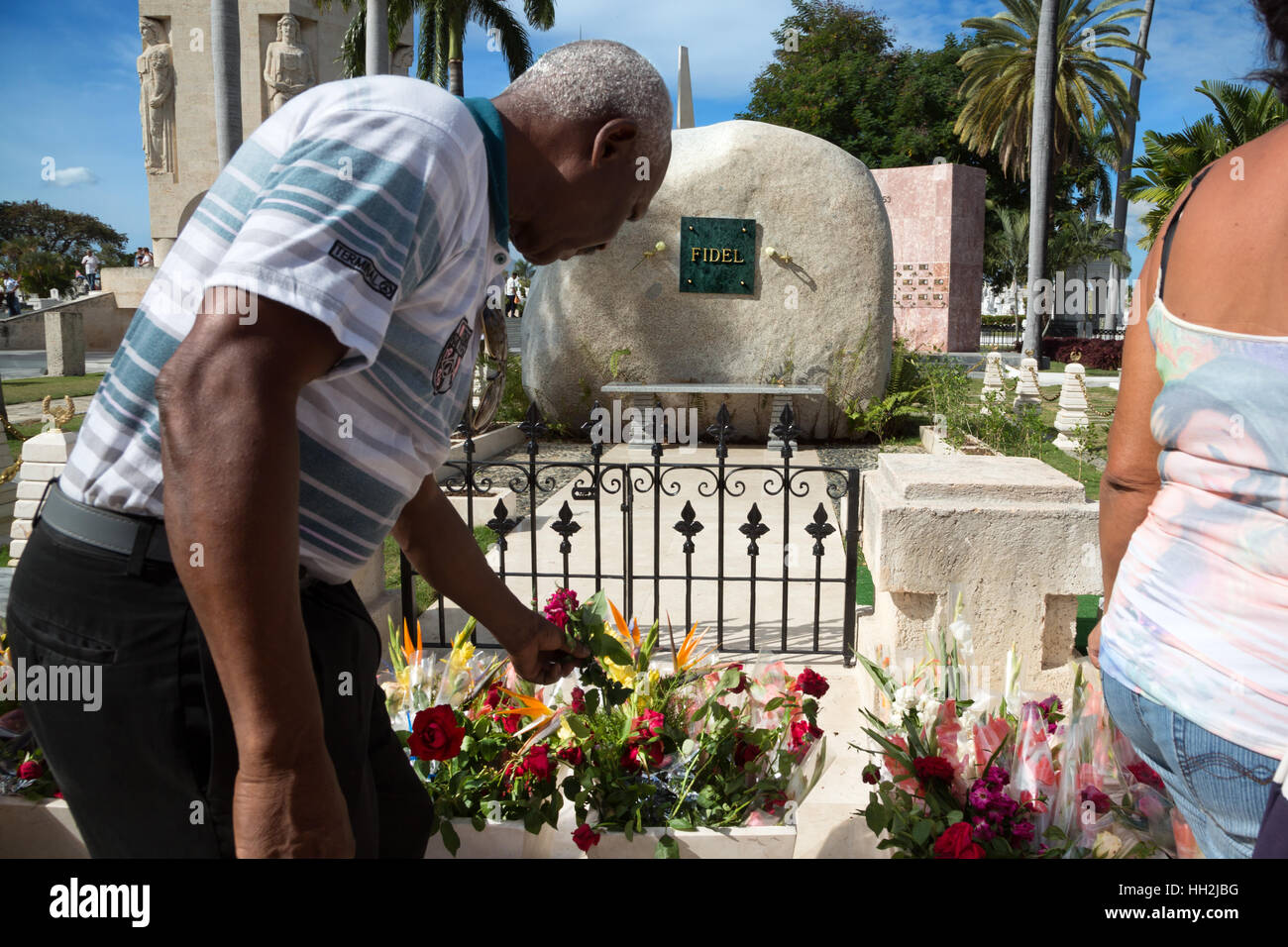Fidel Castro ' s tombe, dans le cimetière Santa Ifigenia, Santiago de Cuba Banque D'Images