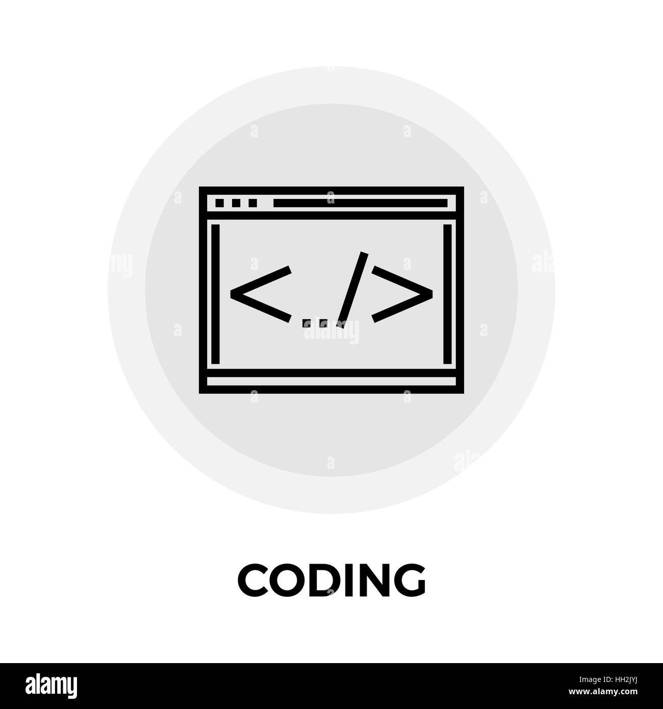 L'icône de codage vecteur. L'icône de codage à plat. L'icône de codage de l'image. L'icône de la ligne de codage. L'icône de codage JPEG. L'icône de codage EPS. L'icône de codage JPG. Icône Objet de codage. Cod Illustration de Vecteur