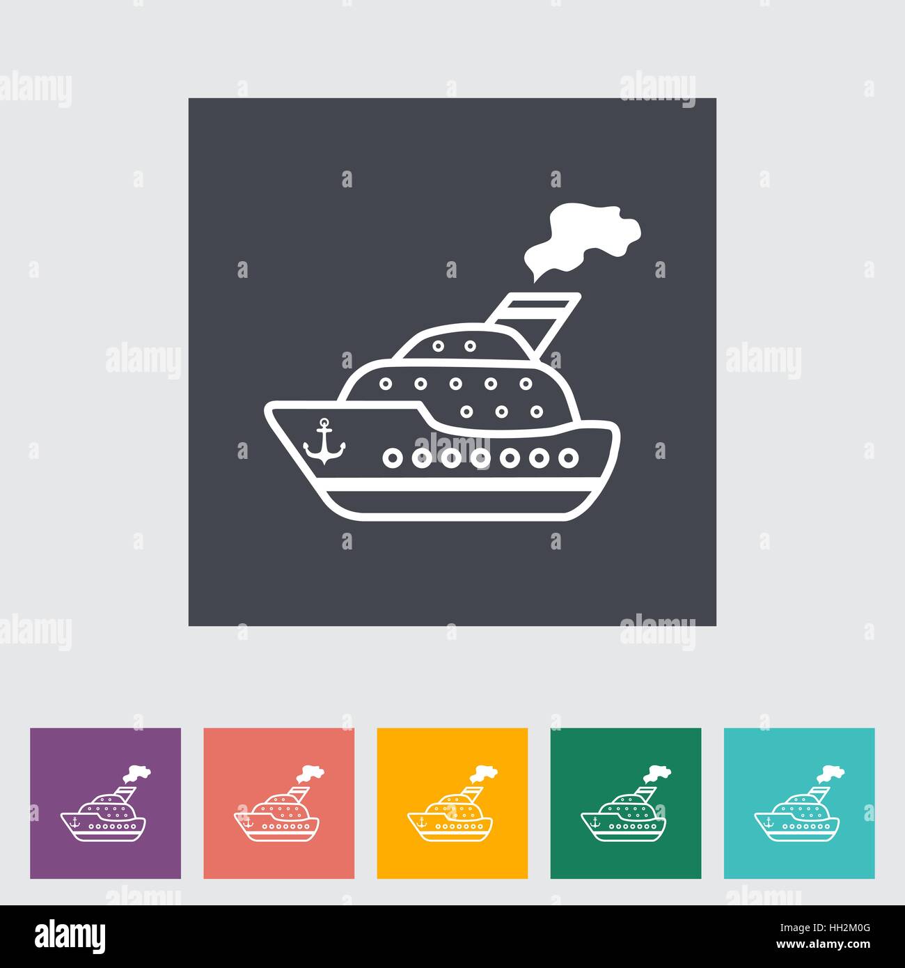 Le navire. Seule simple icône. Vector illustration. Illustration de Vecteur