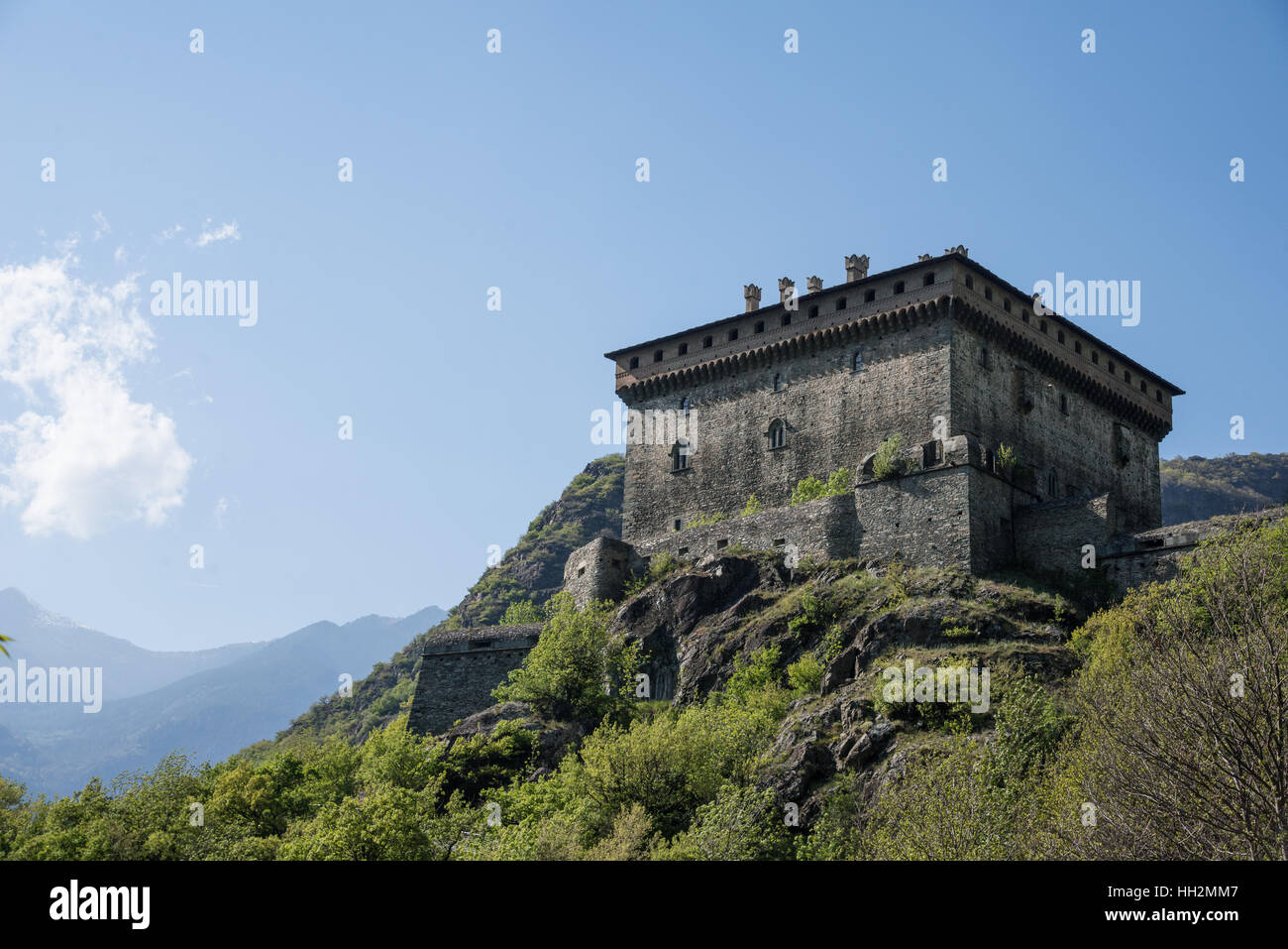 Château médiéval au Val d'aoste, Italie Banque D'Images