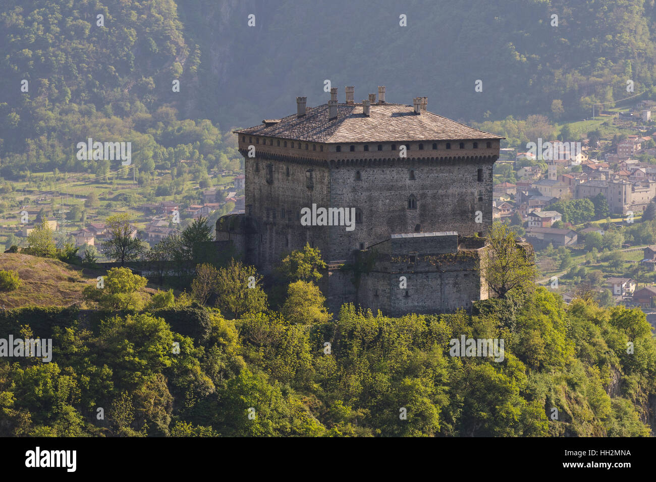 Château médiéval au Val d'aoste, Italie Banque D'Images