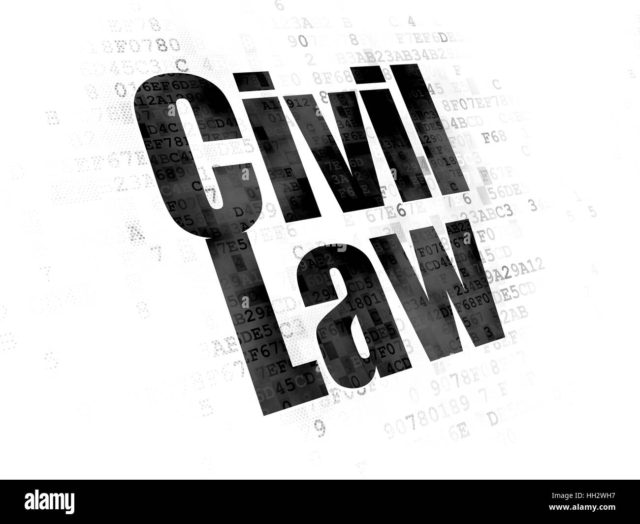 Concept de droit : Droit civil sur la base numérique Banque D'Images