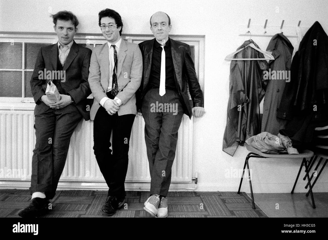 Rik Mayall, Ben Elton, Andy de la Tour (G à D) 1984 Banque D'Images
