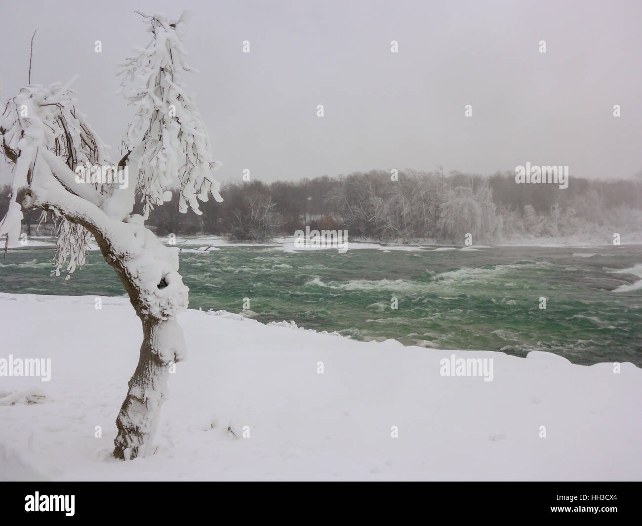 La rivière glacée rapide à Niagara Falls Park Banque D'Images