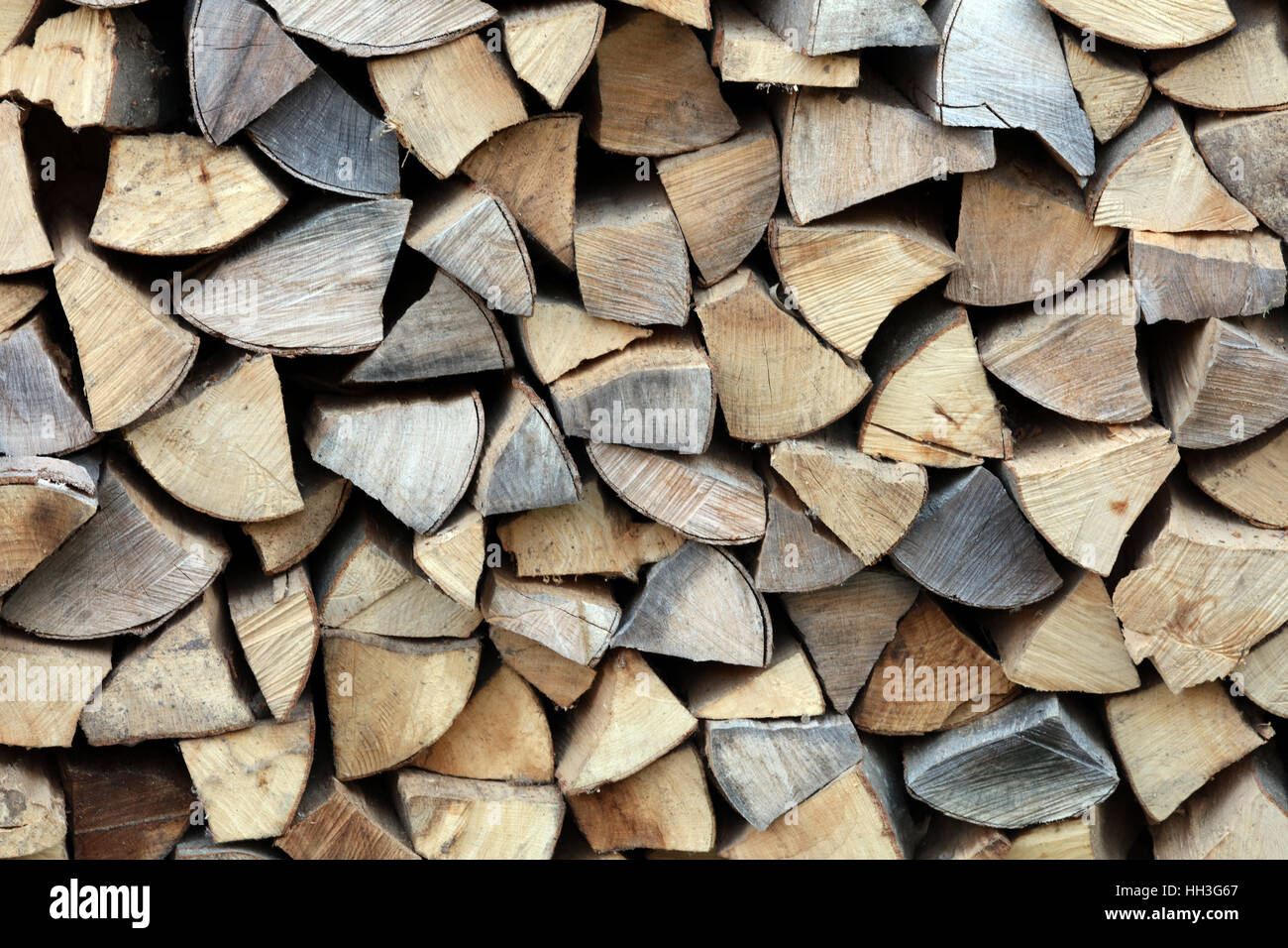 Brennholz gespalten Holz Feuerholz Banque D'Images