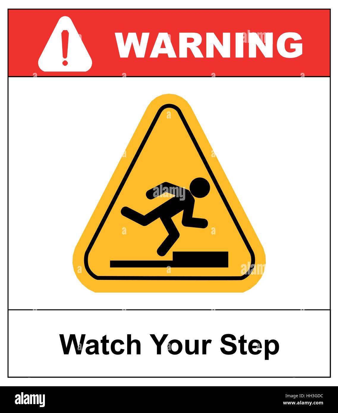 Watch your step signe. Symbole du triangle jaune Vector isolated on ...