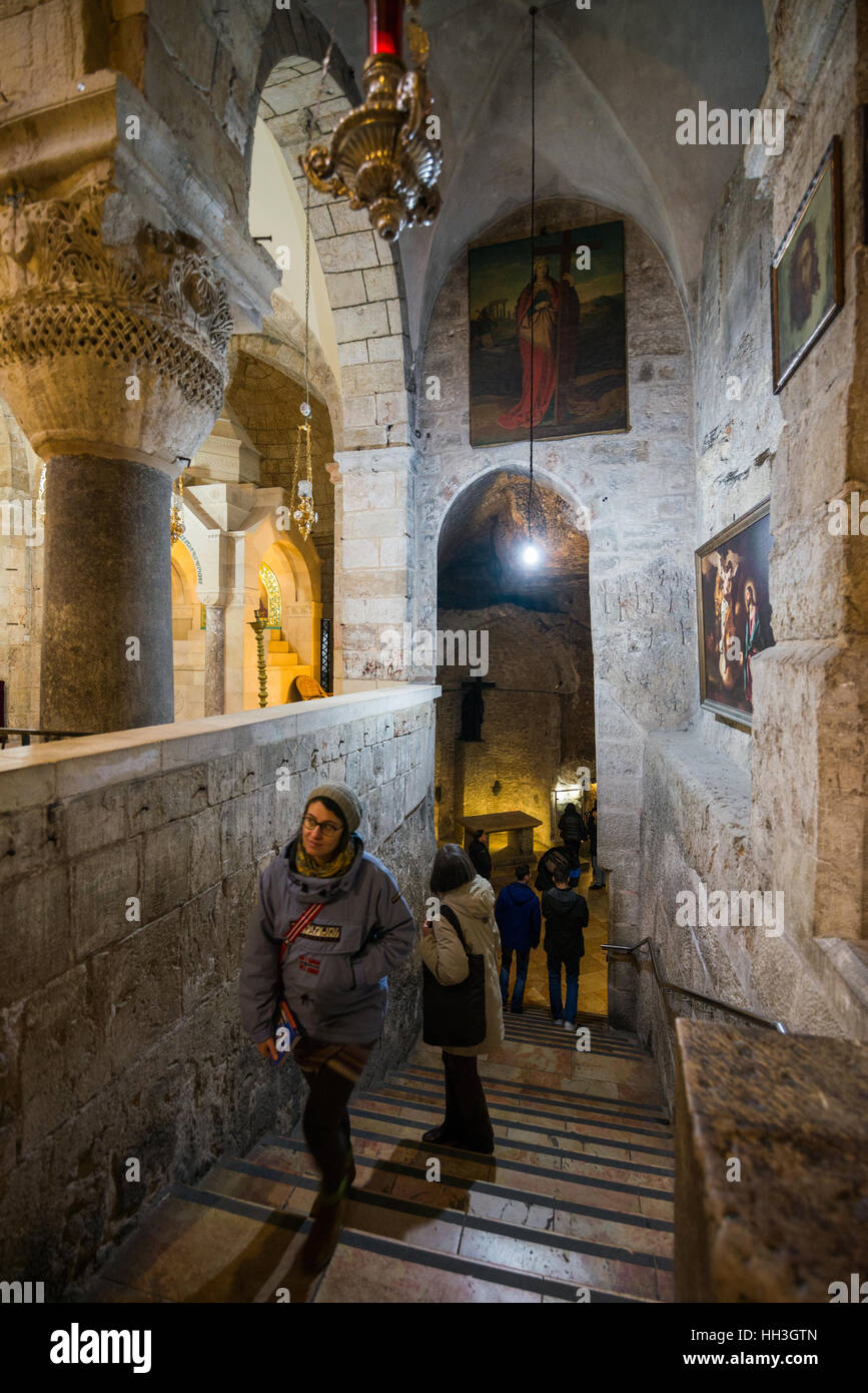 La chapelle de la découverte de la Croix est lié à la Chapelle Sainte-hélène, église du Saint Sépulcre, Jérusalem, Israël Banque D'Images