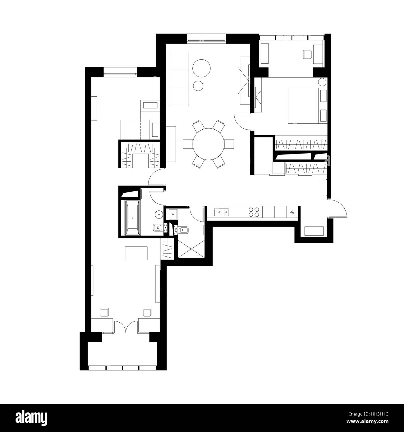 Plan d'architecture Illustration de Vecteur