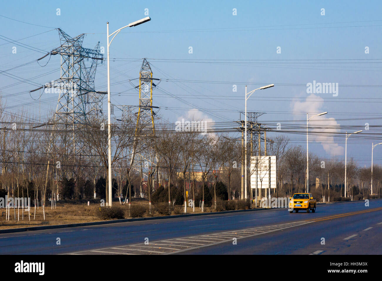 La pollution par le charbon powered Power Station, Shizuishan, Ningxia, Chine Banque D'Images