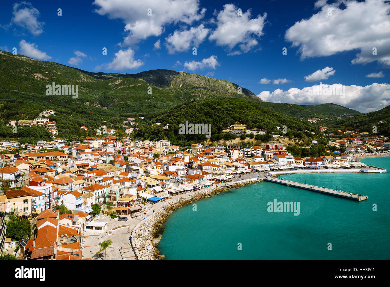 La Grèce, la côte de la mer Ionienne, Parga Banque D'Images
