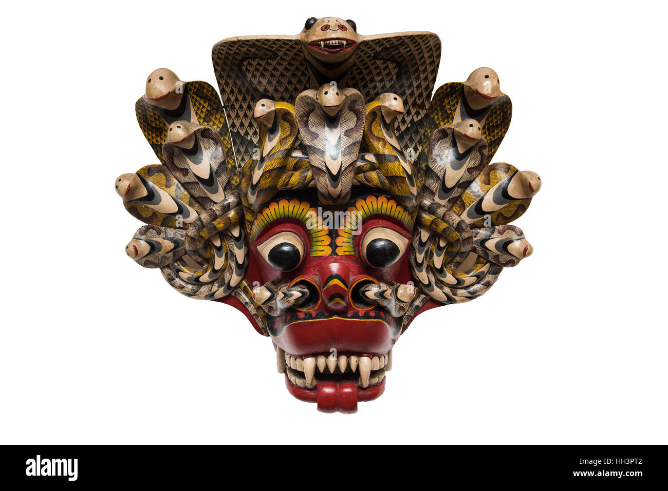 Masque ancien traditionnel, Ariyapala et Fils, Musée du Masque, Sri Lanka Ambalangoda Banque D'Images