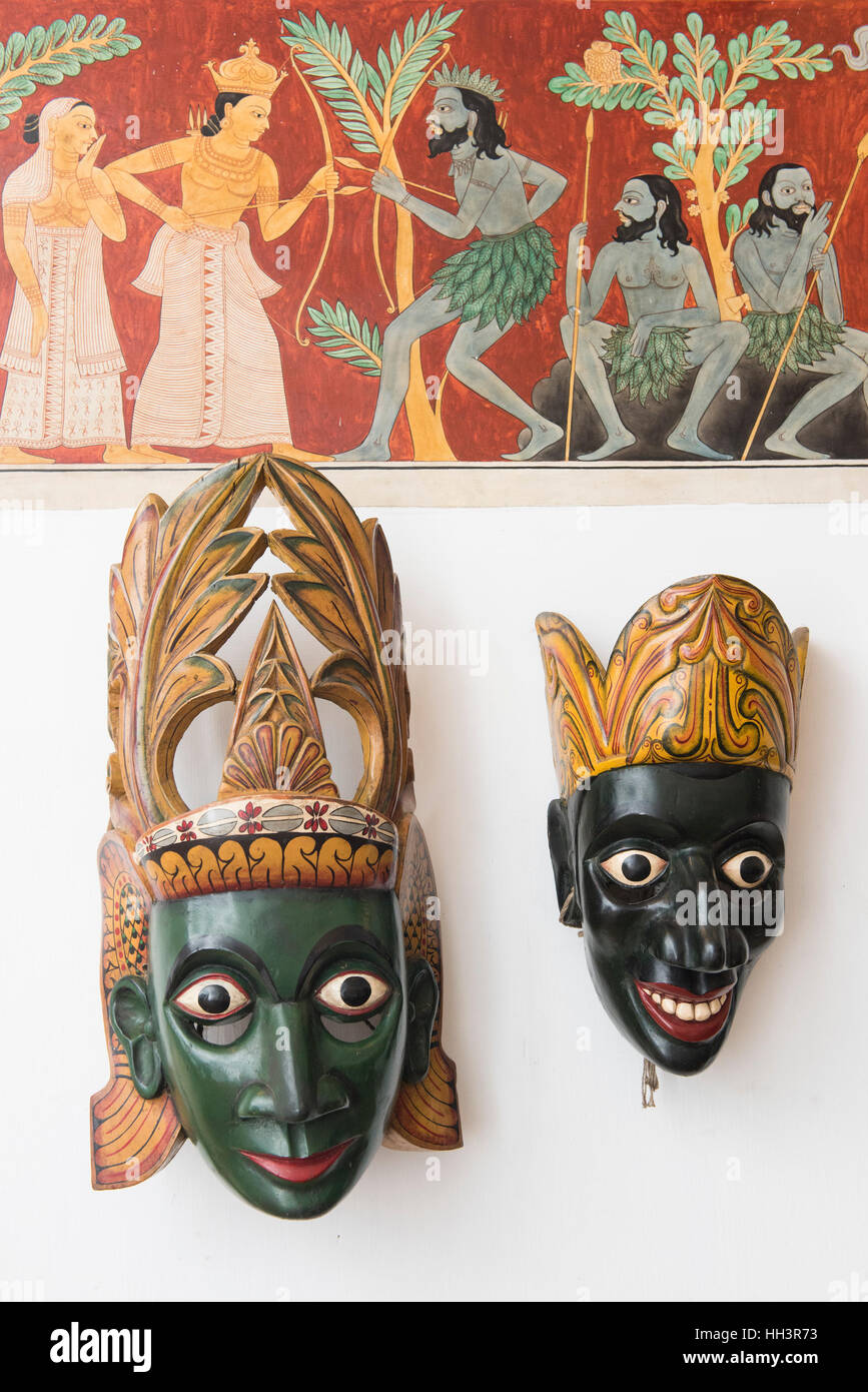 Masques antiques traditionnels, Ariyapala et Fils, Musée du Masque, Sri Lanka Ambalangoda Banque D'Images