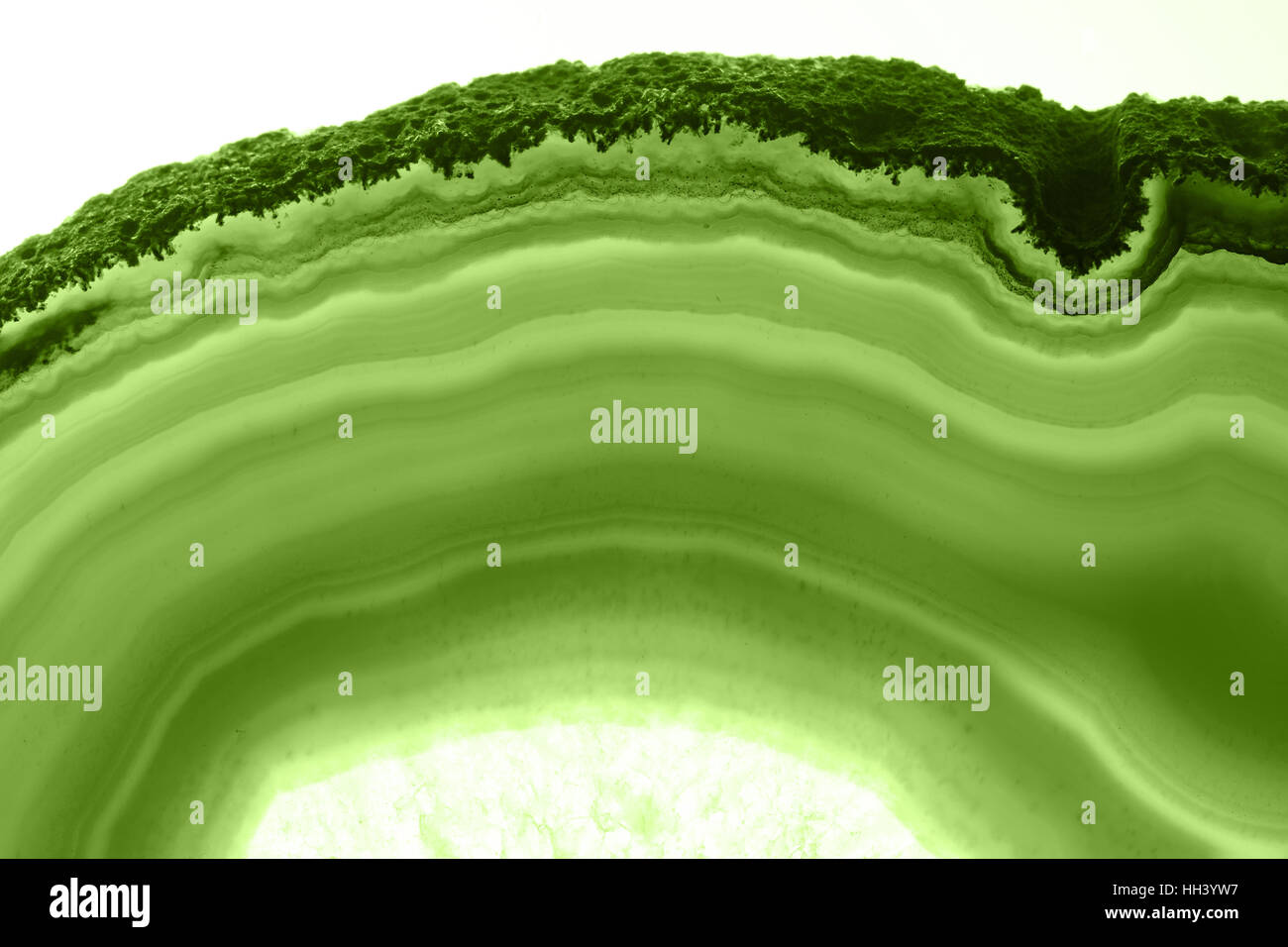 Résumé fond vert - tranche d'agate (PANTONE 15-0343 macro minéraux verdure) Banque D'Images