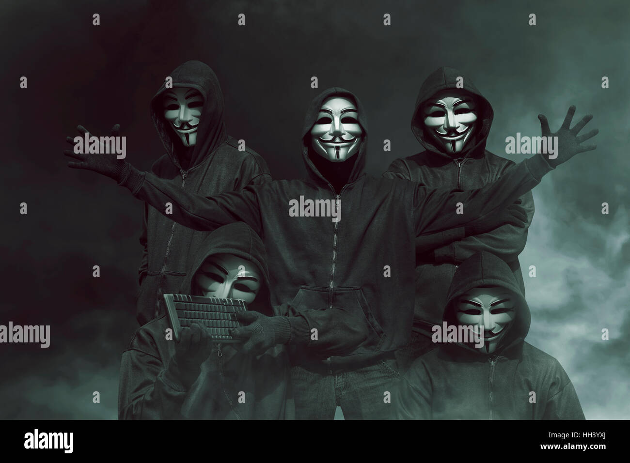 Group hacker anonymous mask against Banque de photographies et d'images à  haute résolution - Alamy