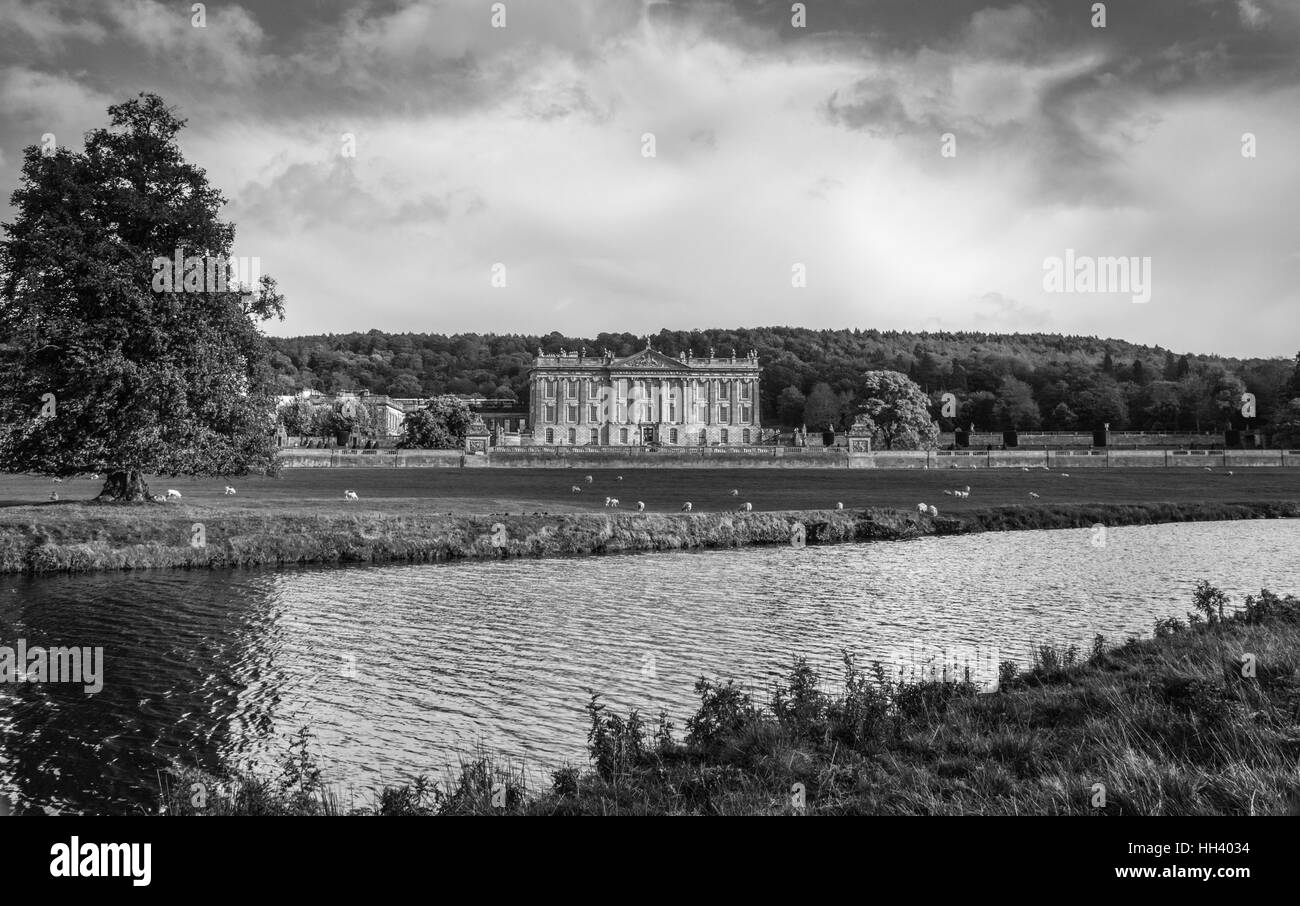 Chatsworth en noir et blanc Ray Boswell Banque D'Images