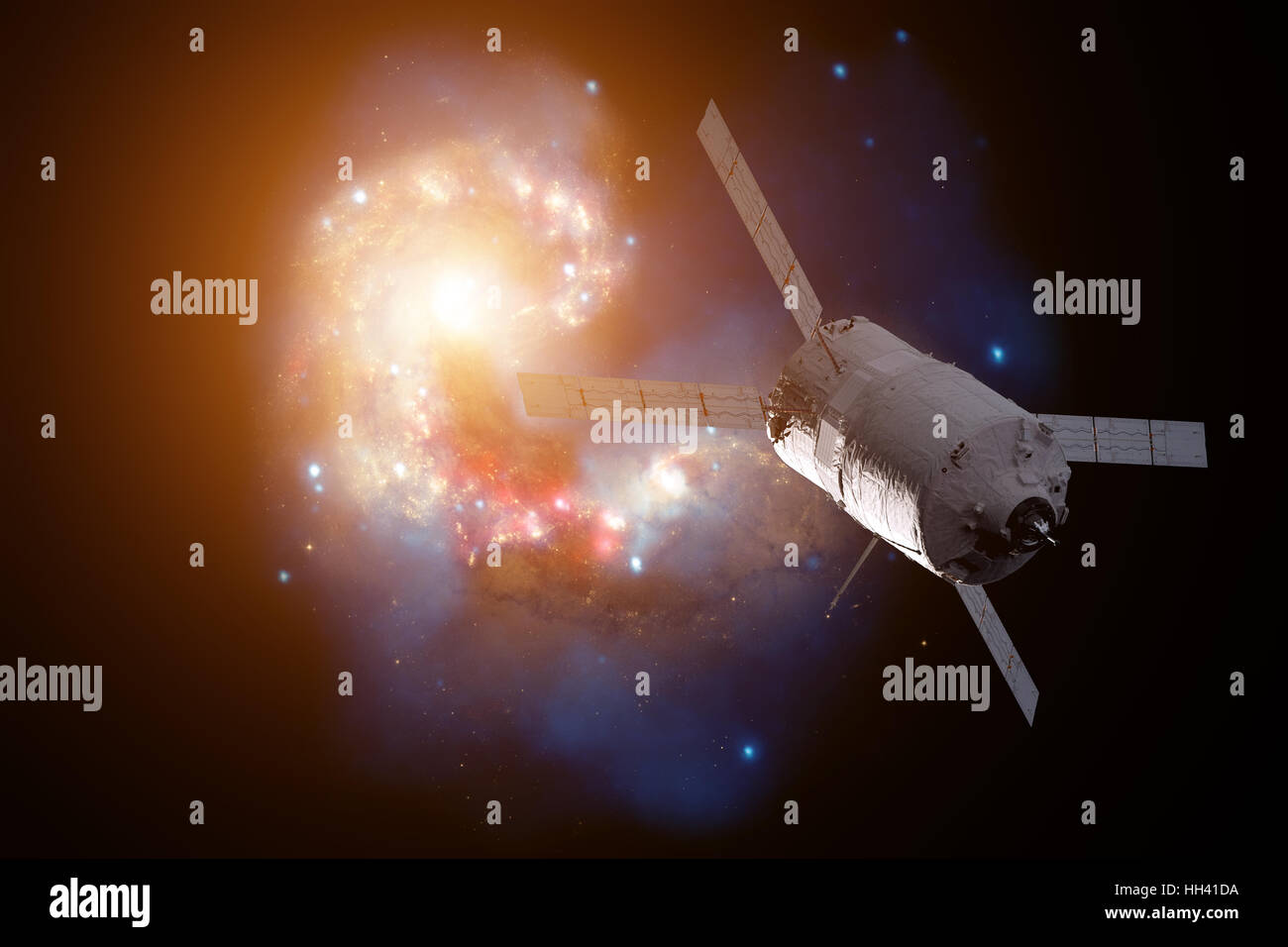 Vaisseaux Cargo - Le véhicule de transfert automatique sur galaxie spirale. Banque D'Images