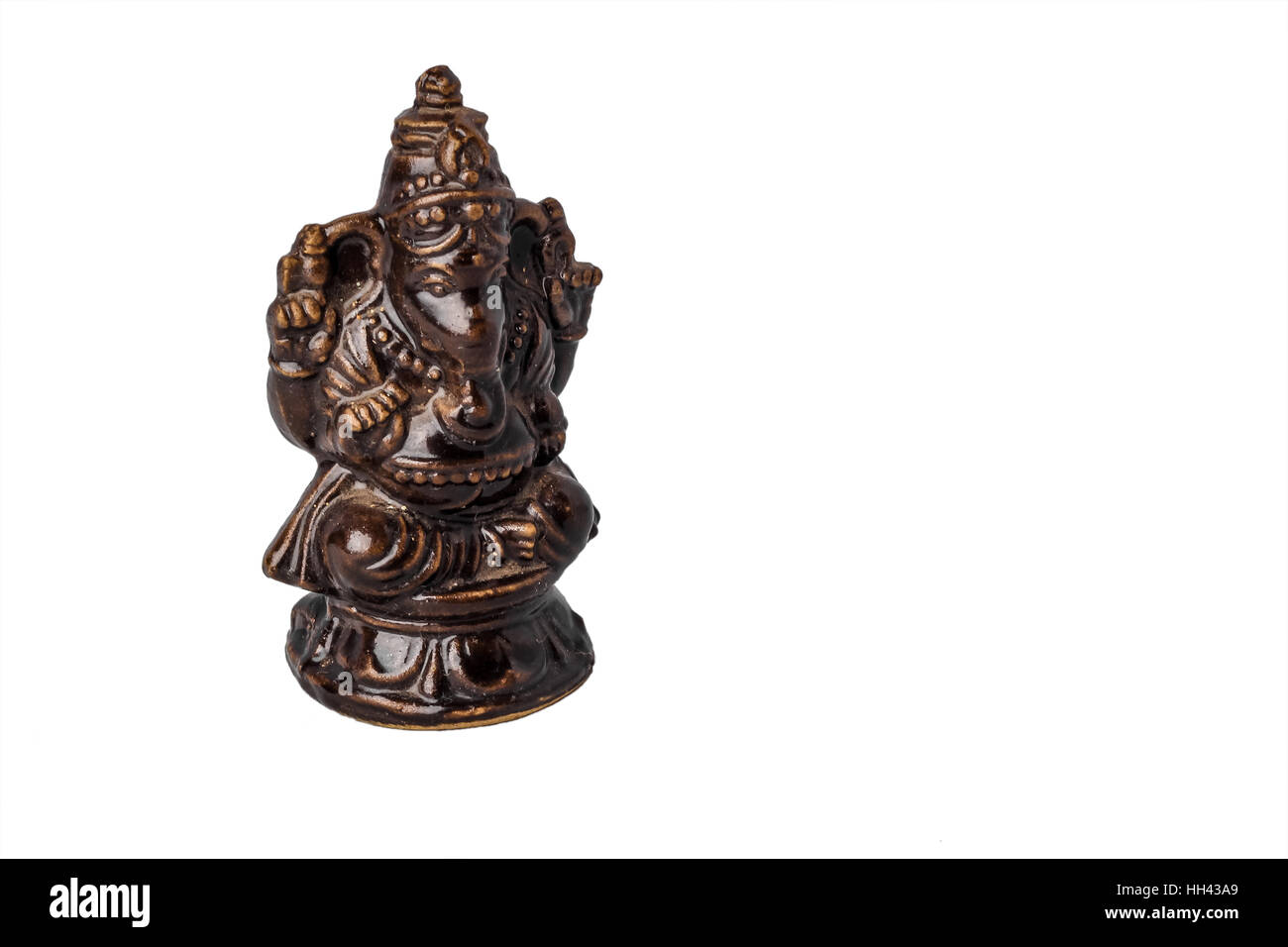Dieu hindou Seigneur Ganesha isolé en fond blanc Banque D'Images
