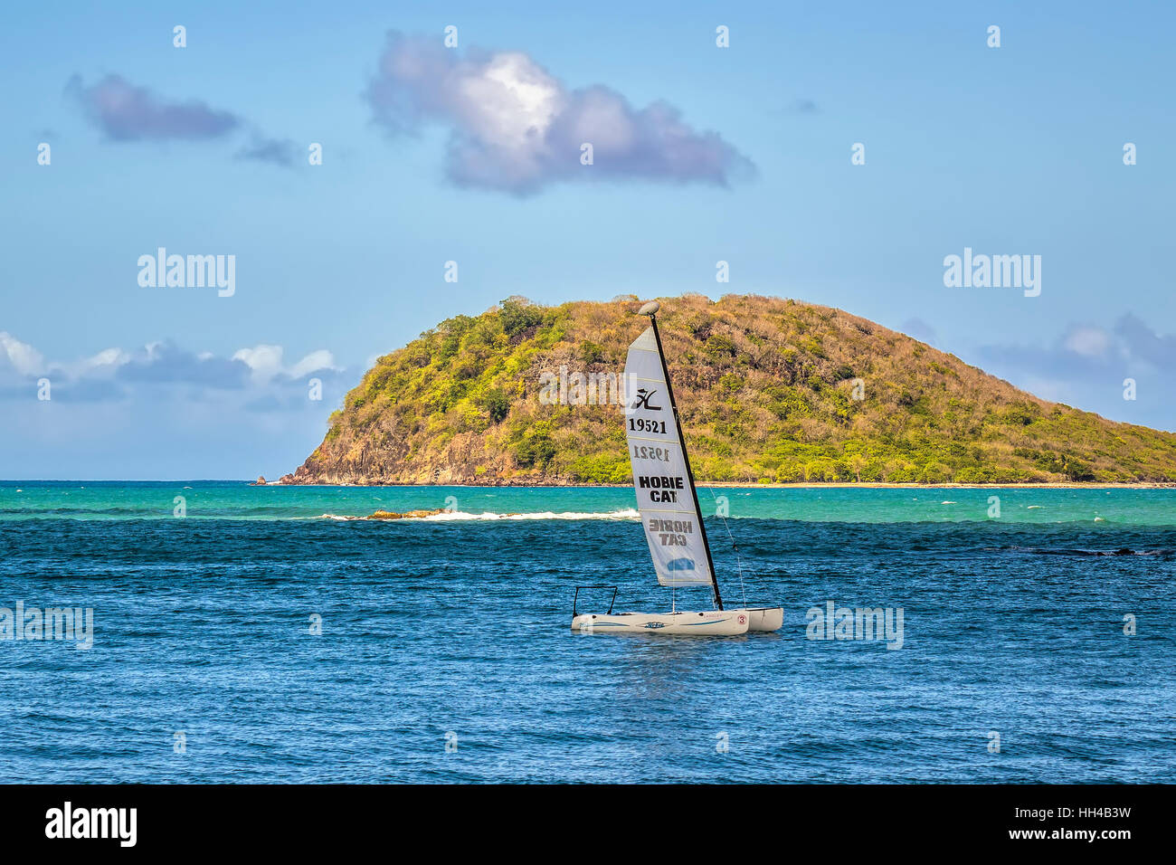 Petite île au large de la Guadeloupe Antilles Banque D'Images